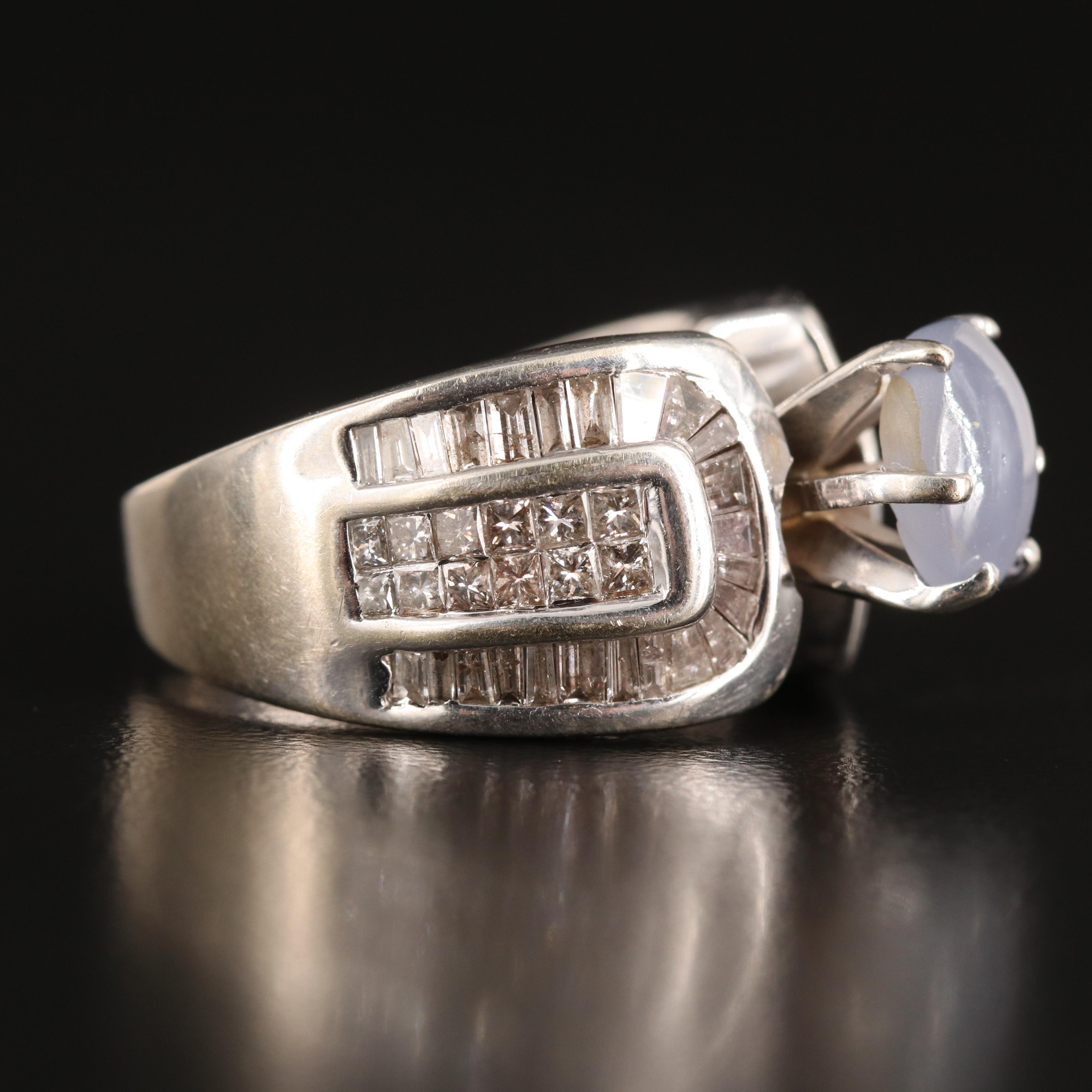 14K 2.54 CT Star Sapphire and 1.77 CTW Diamond Ring