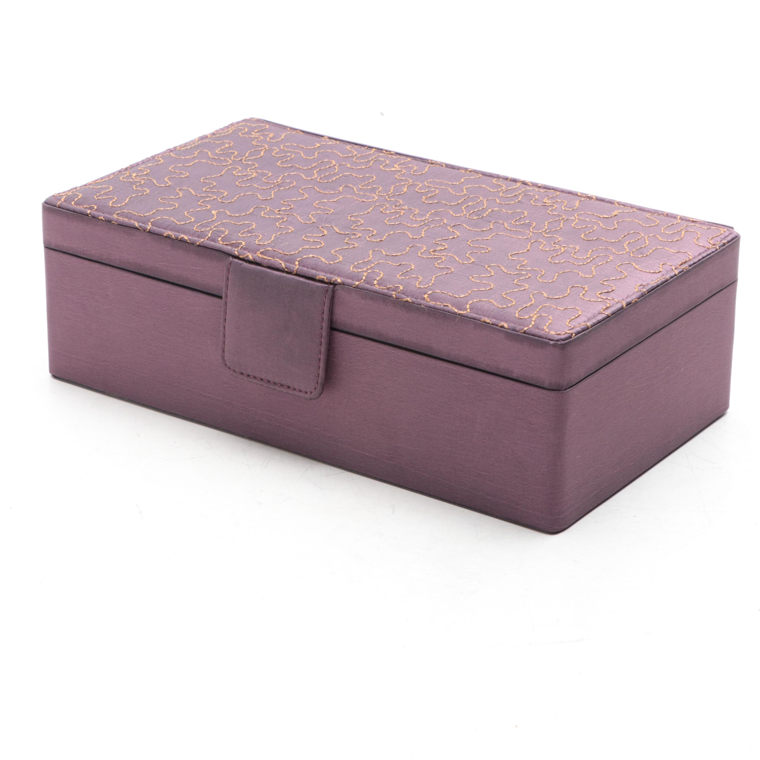 Rowallan Eggplant Faux Silk Upholstered Jewelry Boxes