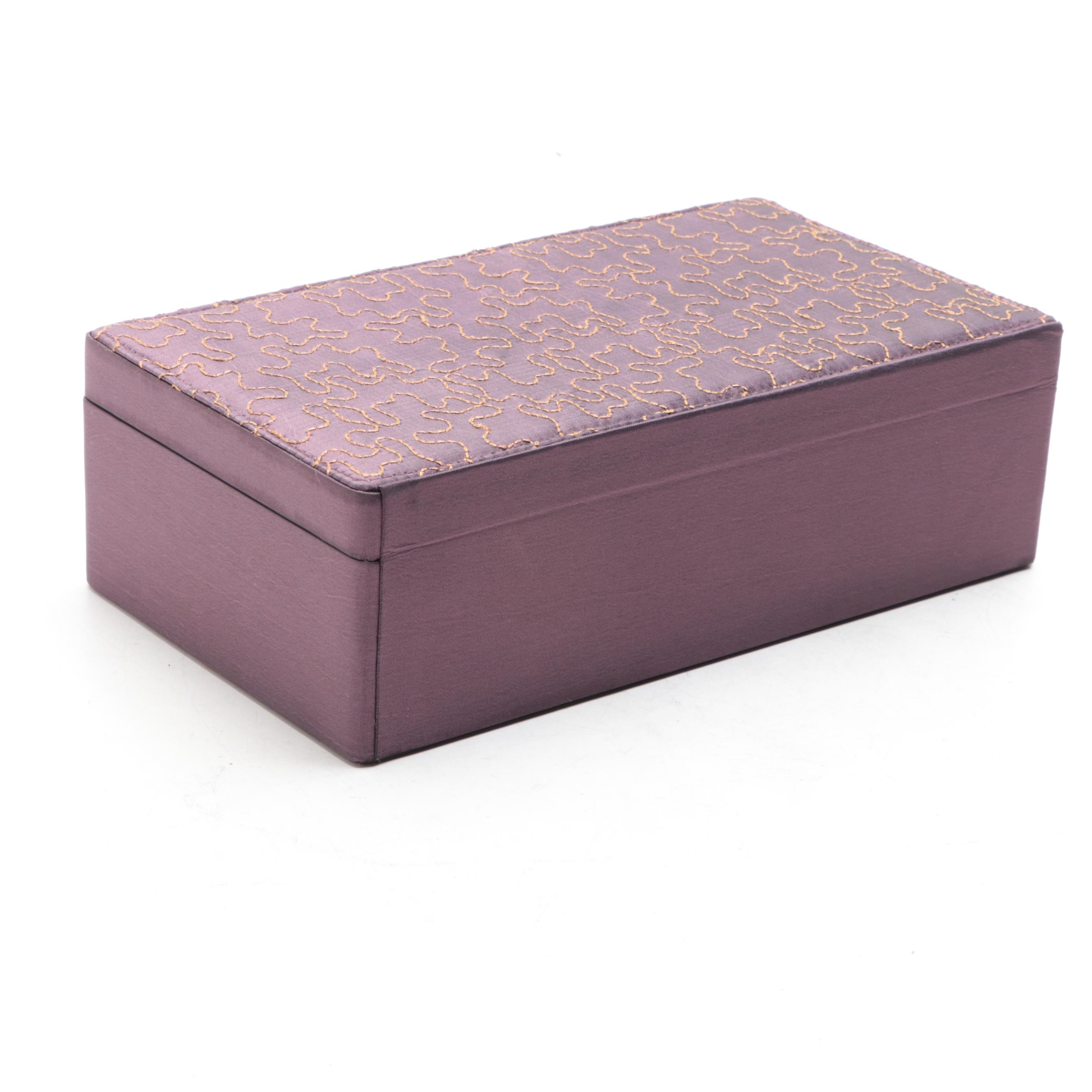 Rowallan Eggplant Faux Silk Upholstered Jewelry Boxes
