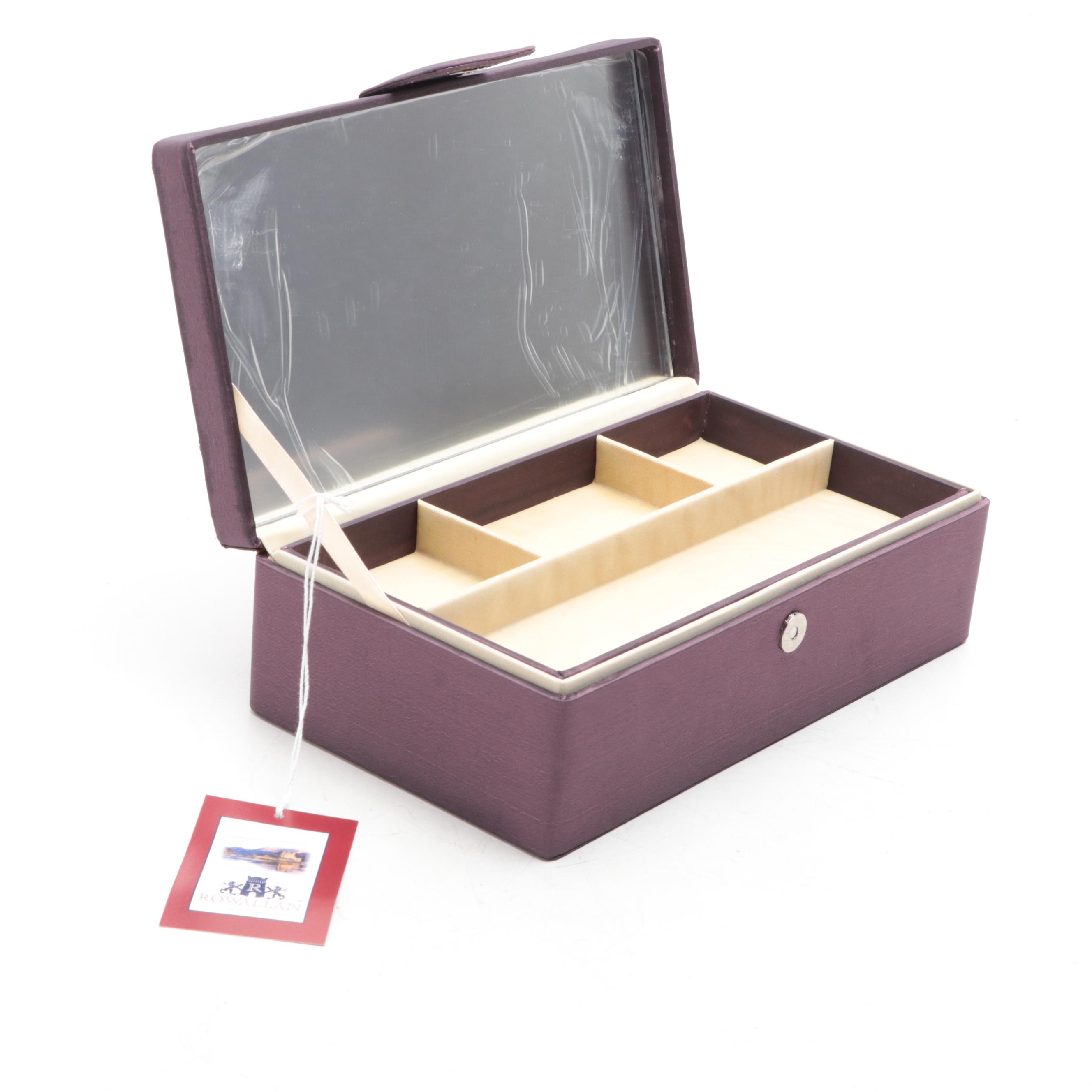 Rowallan Eggplant Faux Silk Upholstered Jewelry Boxes