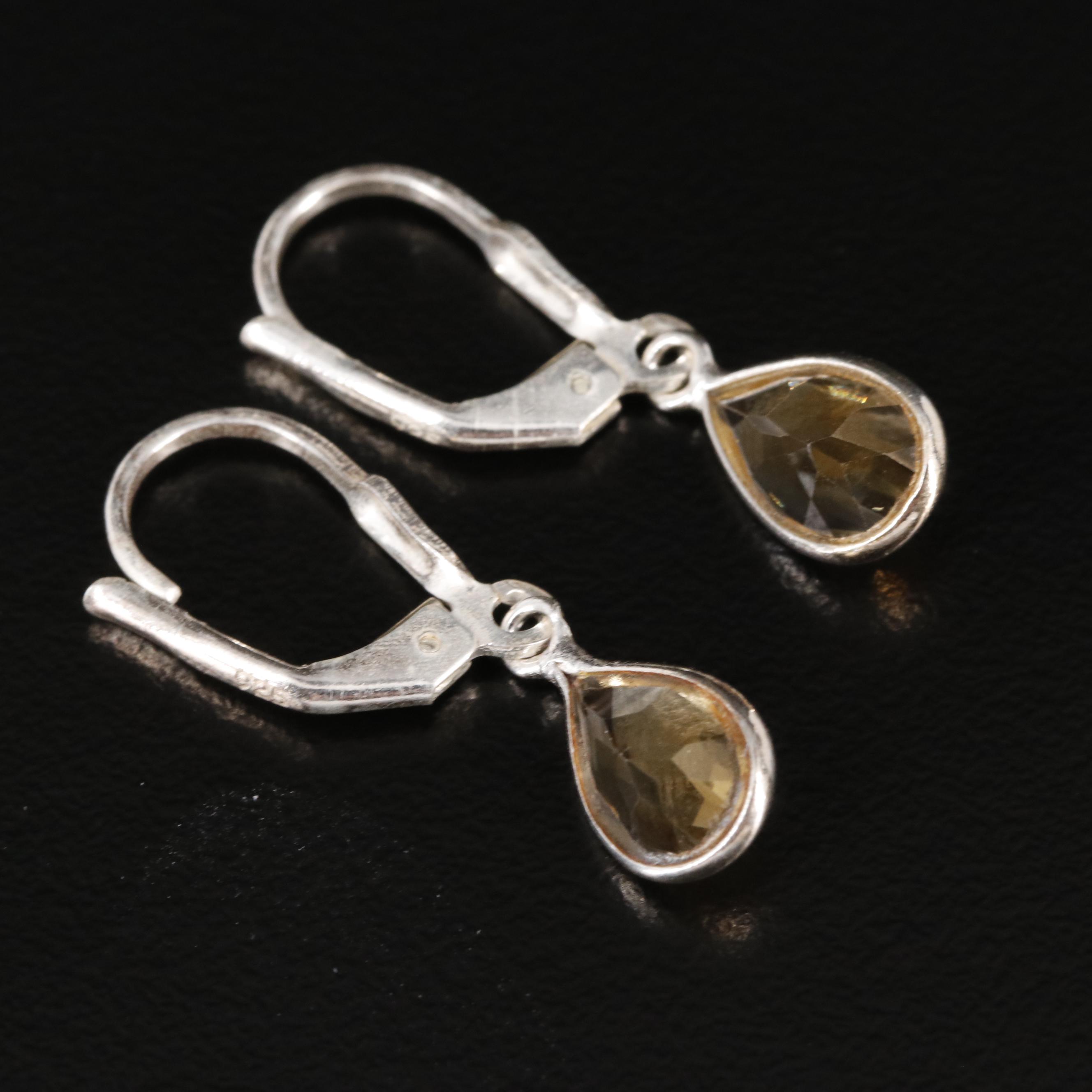 Sterling Citrine Dangle Earrings