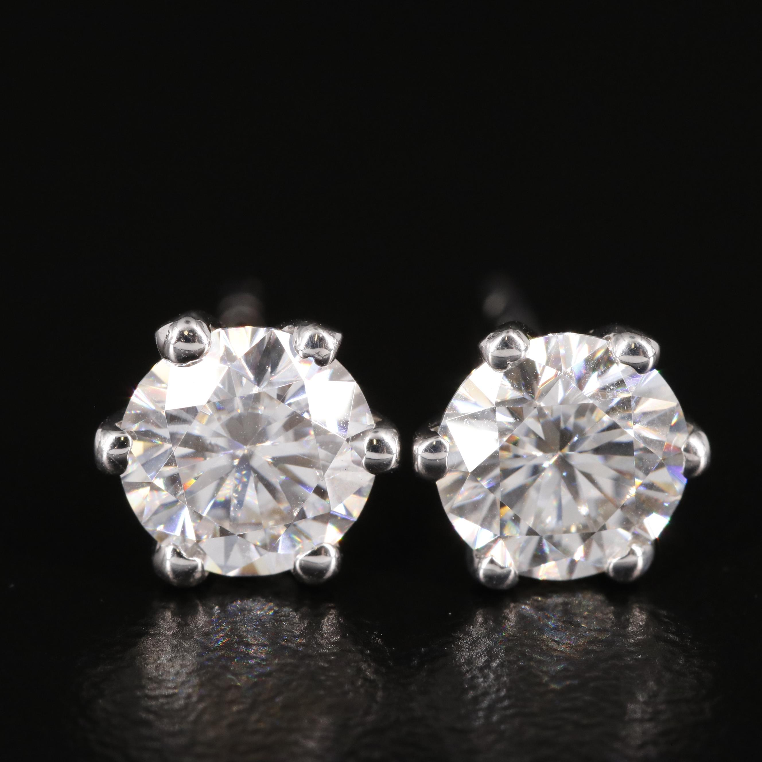 Sterling Moissanite Stud Earrings
