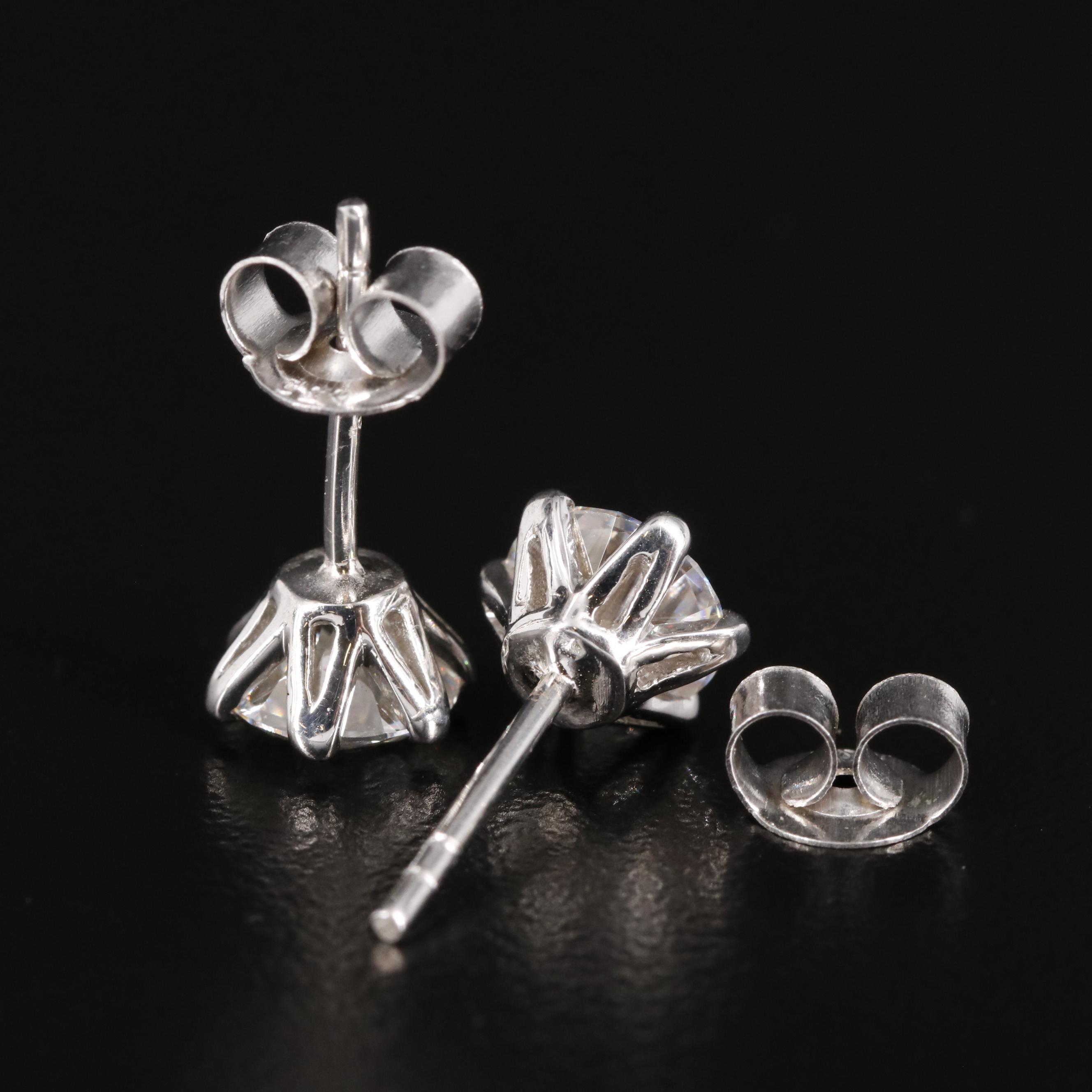 Sterling Moissanite Stud Earrings