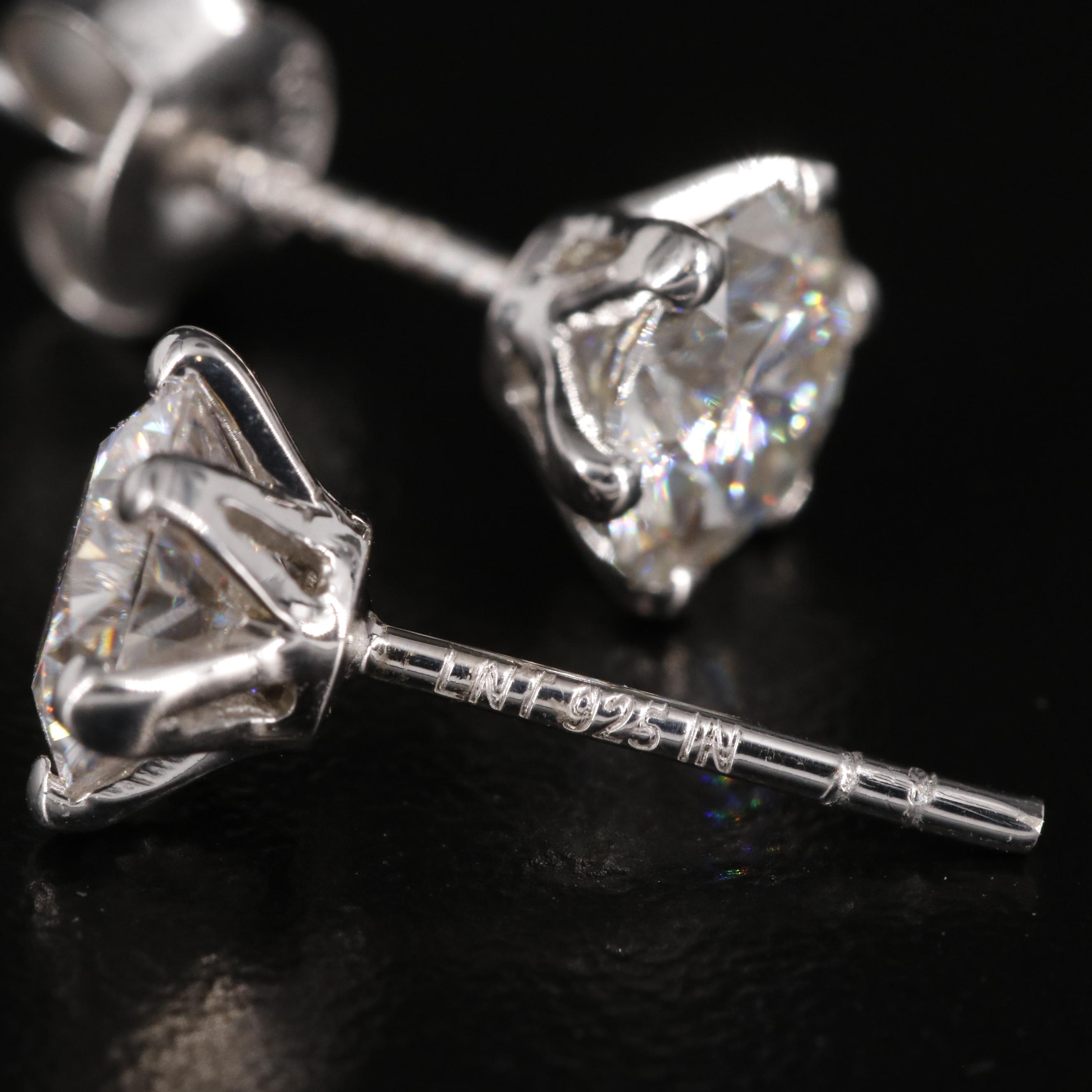 Sterling Moissanite Stud Earrings