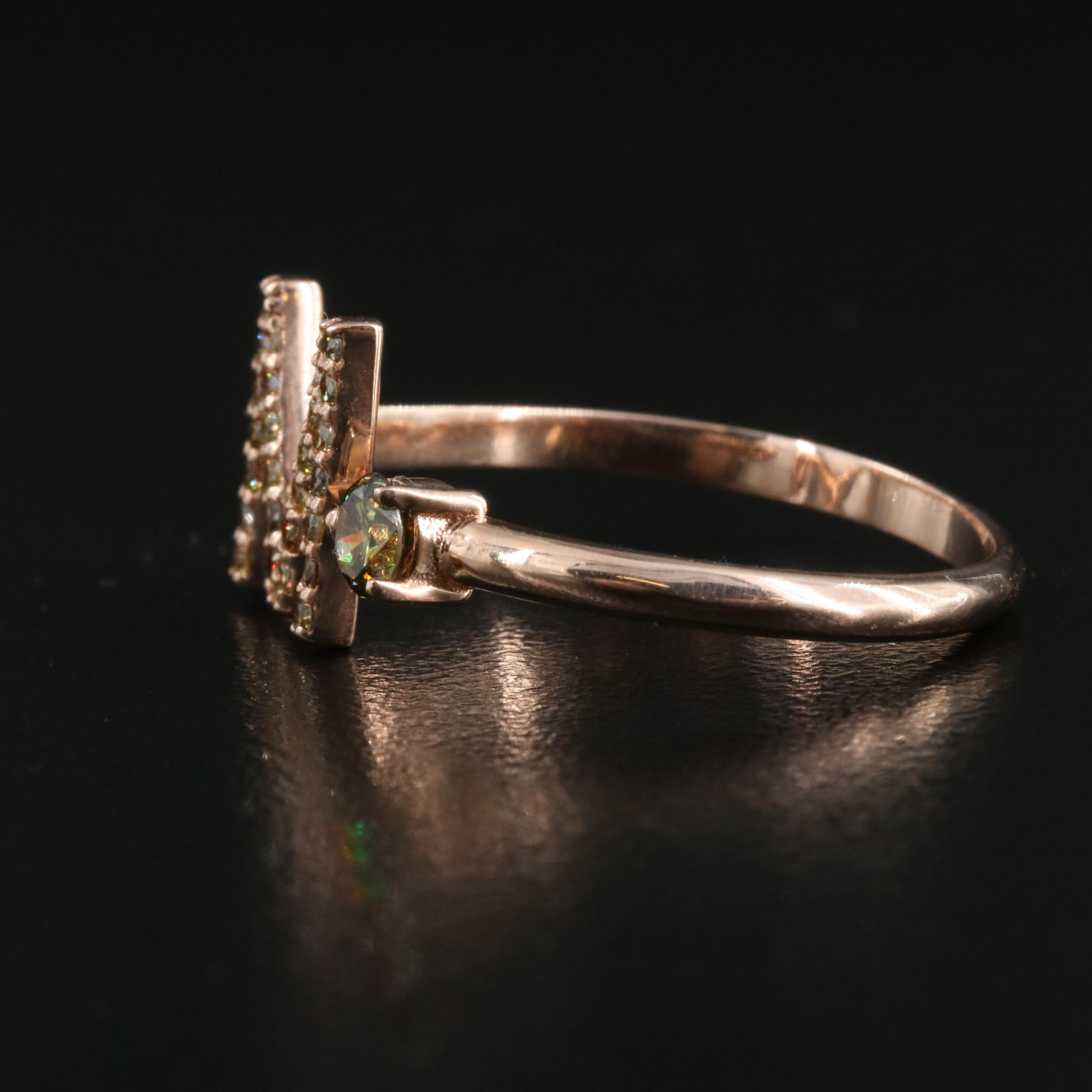 14K Rose Gold 0.45 CTW Diamond "M" Open Top Ring