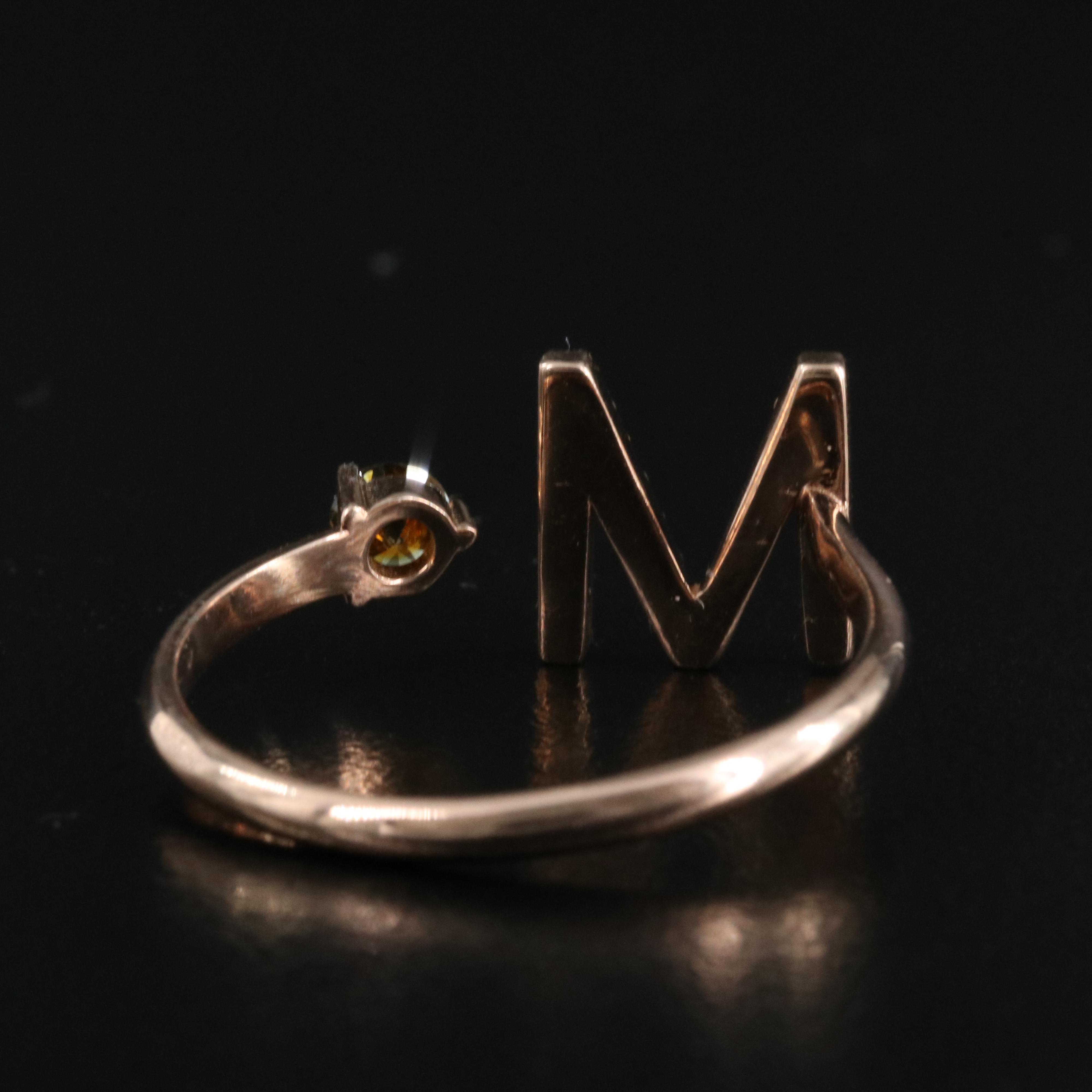 14K Rose Gold 0.45 CTW Diamond "M" Open Top Ring