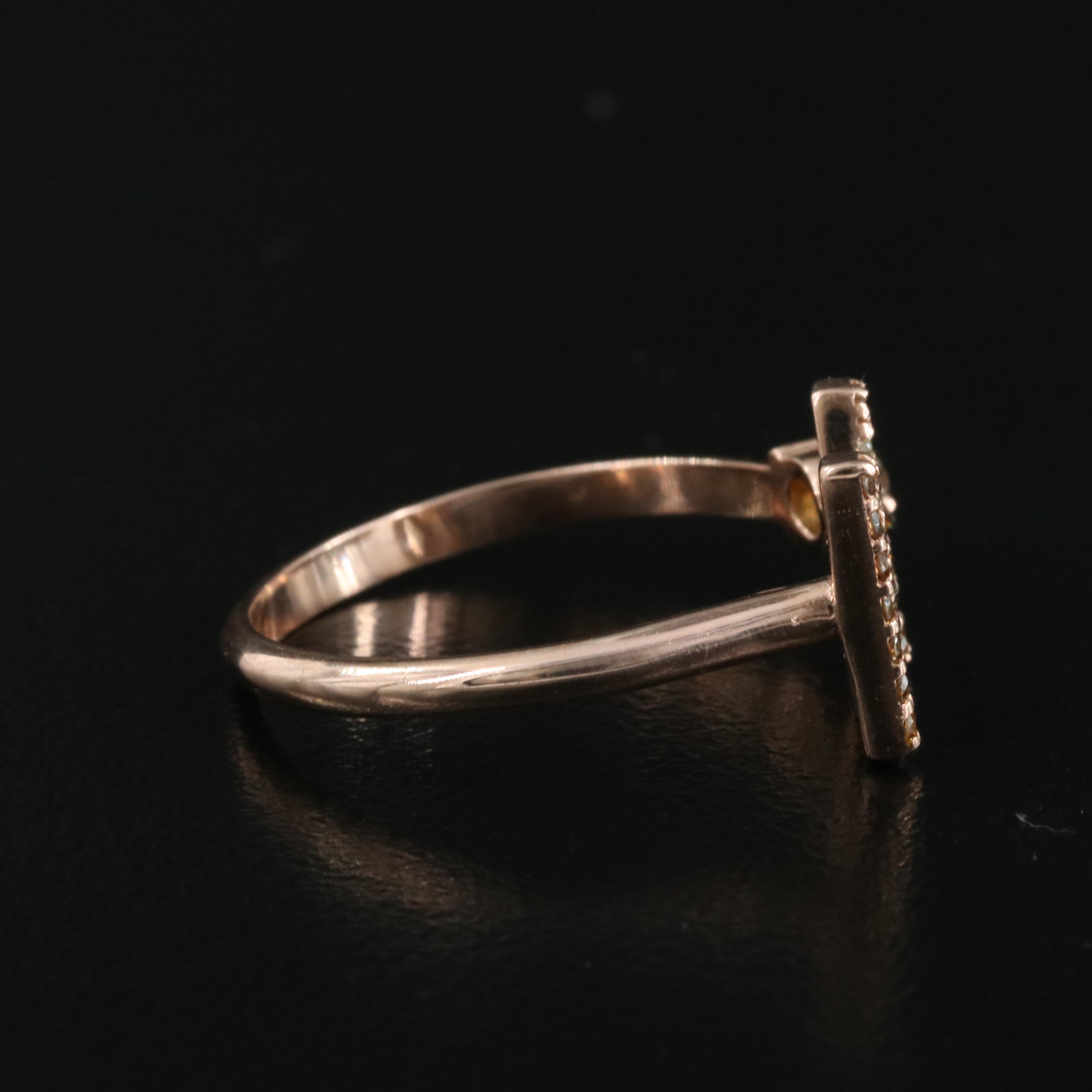 14K Rose Gold 0.45 CTW Diamond "M" Open Top Ring
