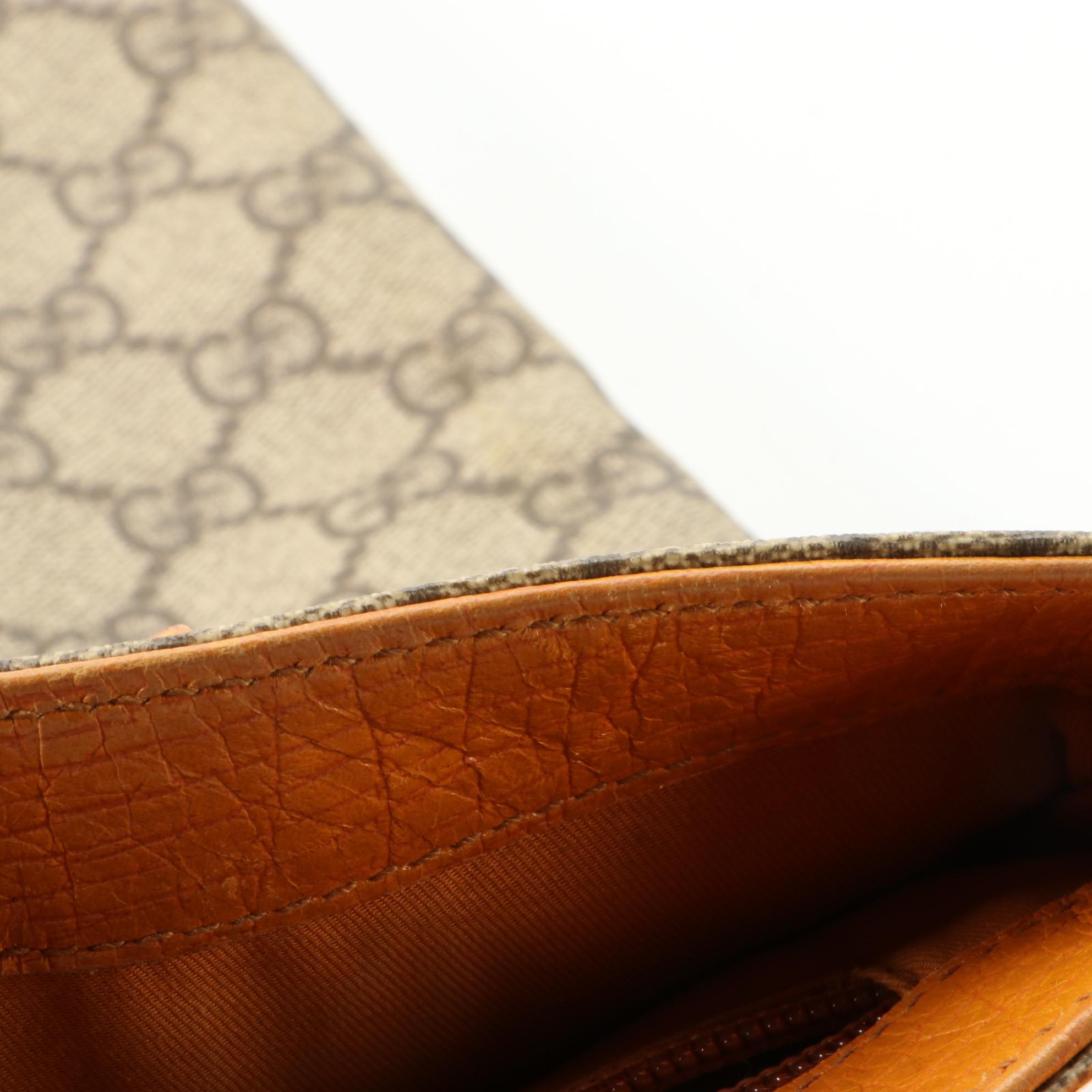 Gucci GG Supreme Canvas Tote with Leather Trim