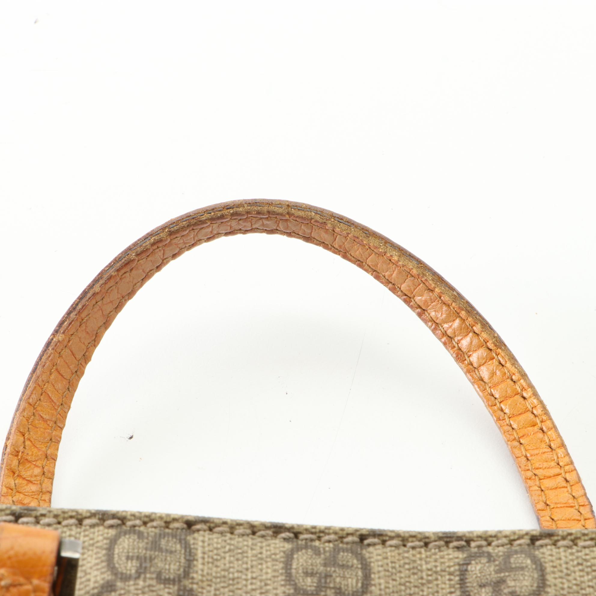 Gucci GG Supreme Canvas Tote with Leather Trim
