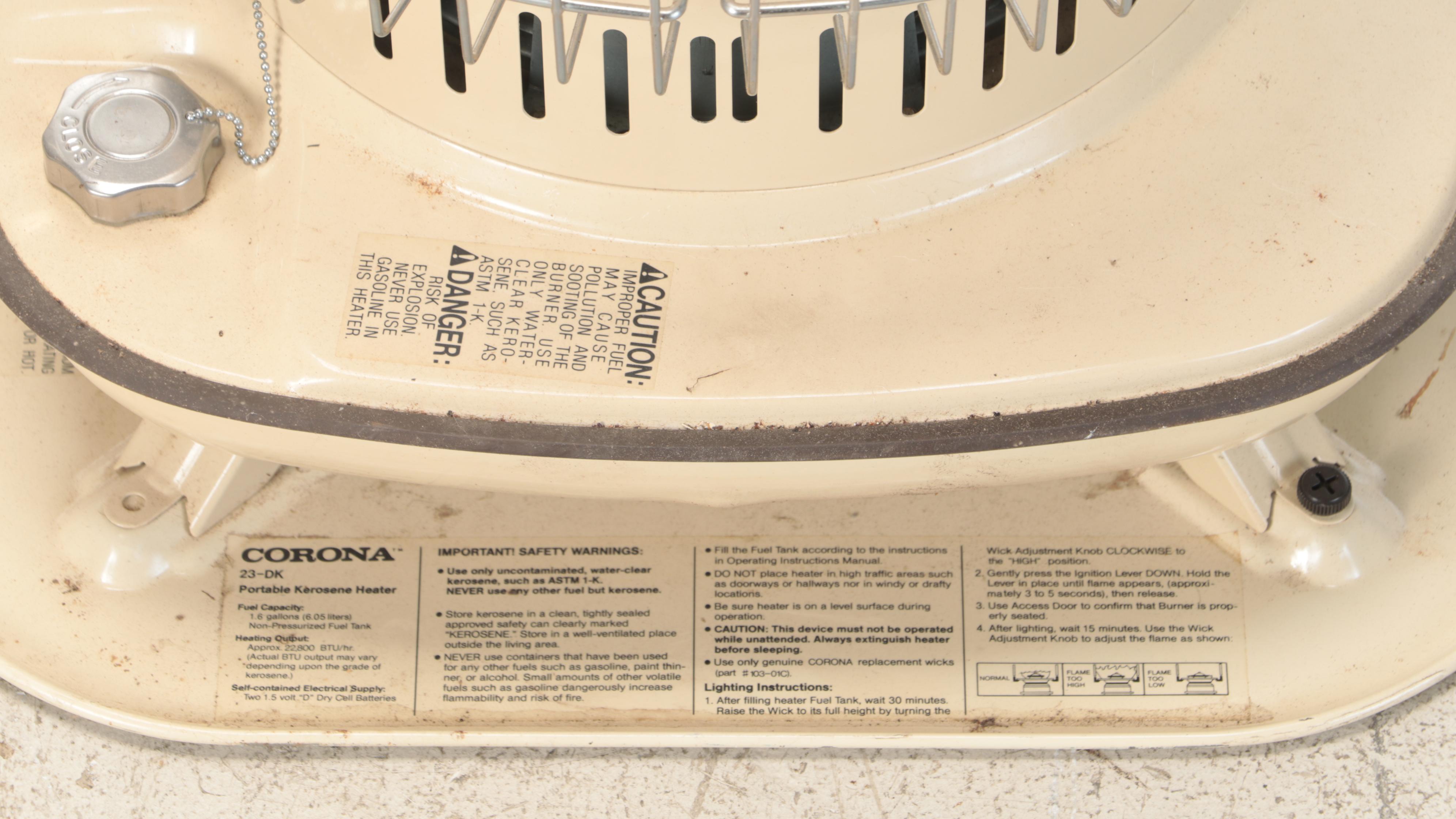 Corona 23-DK Kerosene Portable Space Heater, Late 20th Century