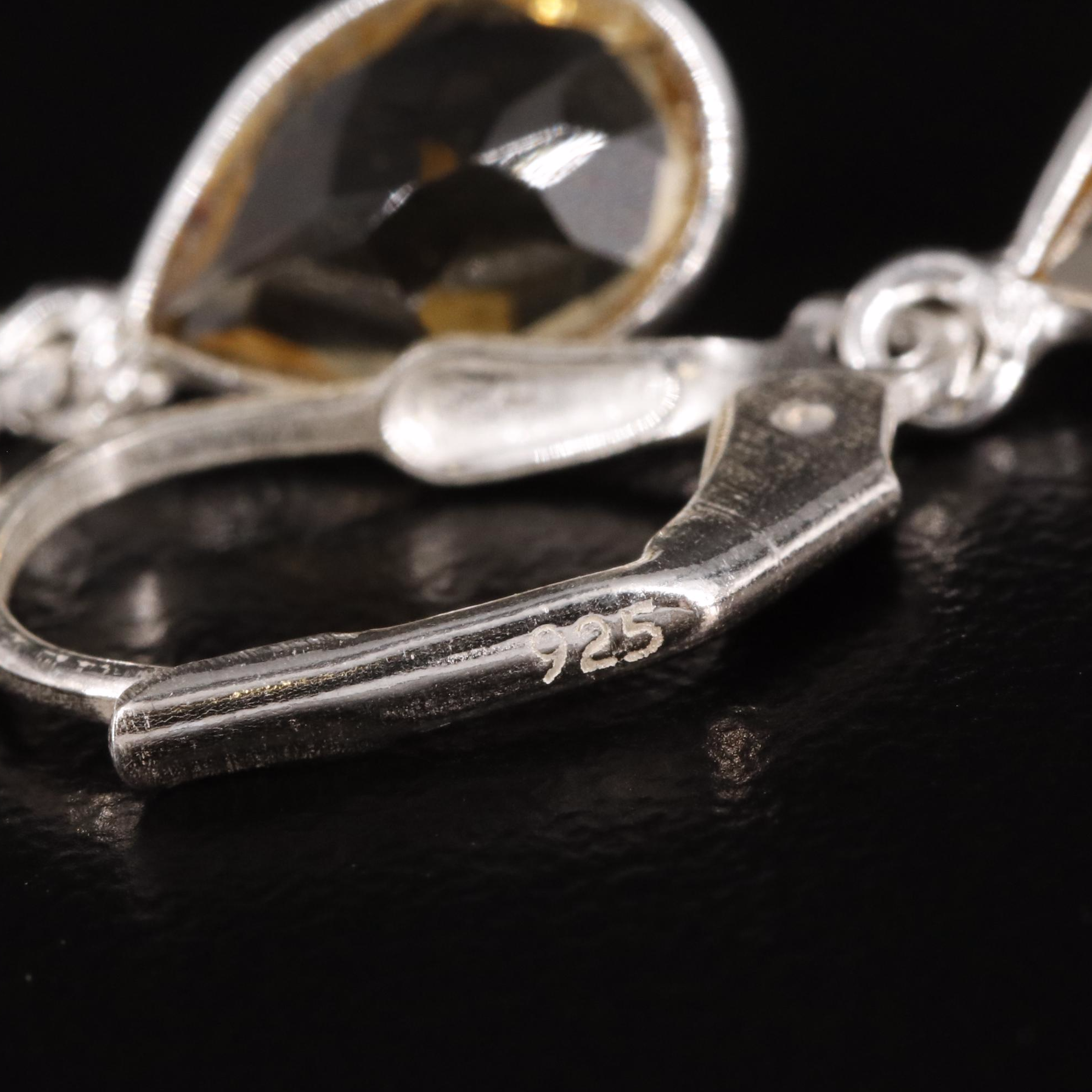 Sterling Citrine Dangle Earrings