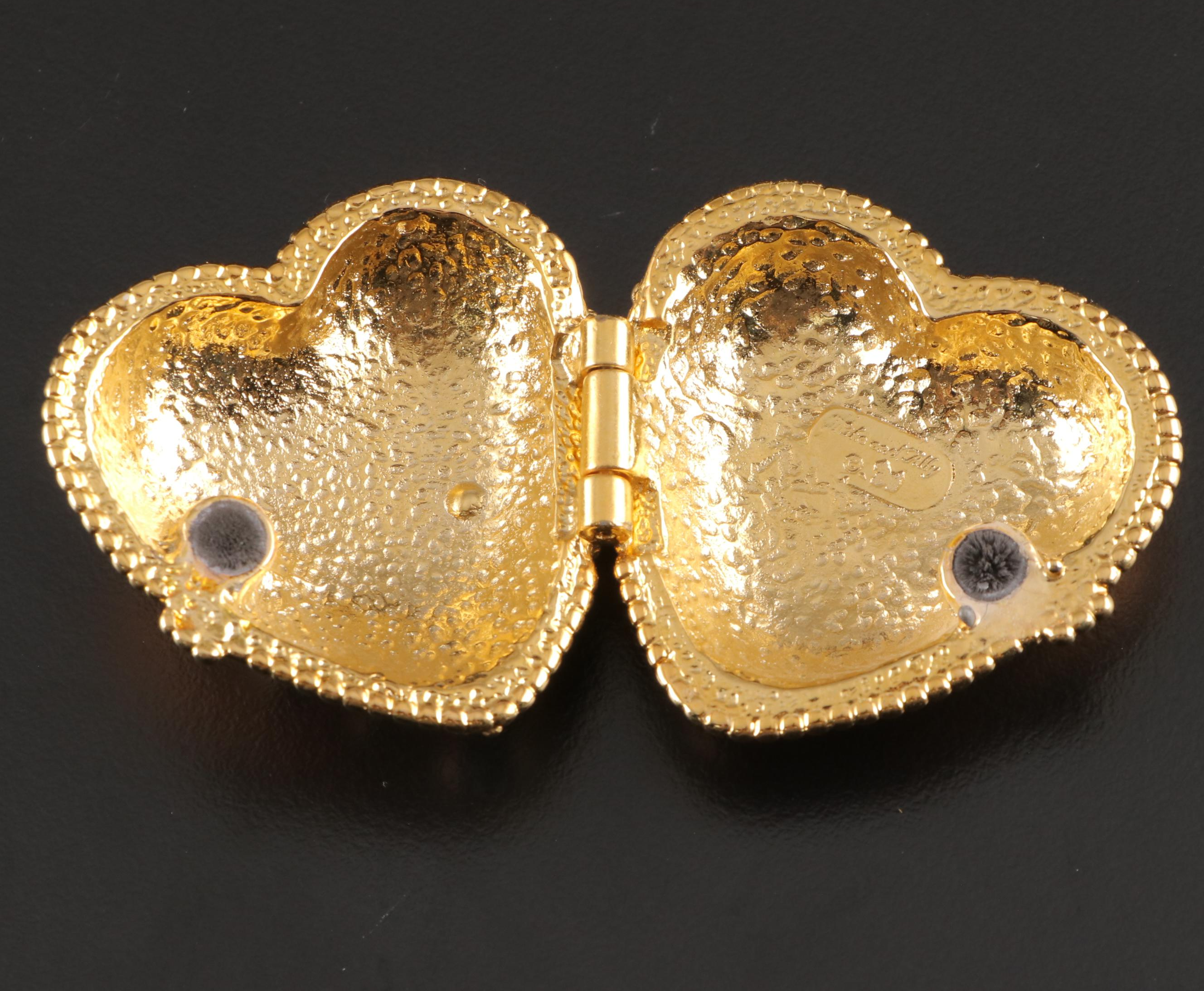 Swarovski Crystal Hand Bell and Hearts with Mike & Ally Enamel Box