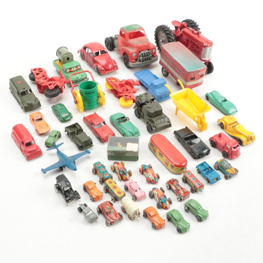 TootiseToy, Hubley, Auburn with Other Metal and Plastic Toy Vehicles and More