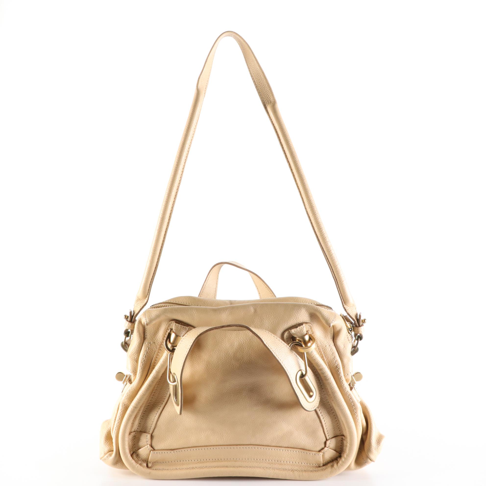 Chloé Medium Paraty Bag in Grain Leather with Shoulder Strap