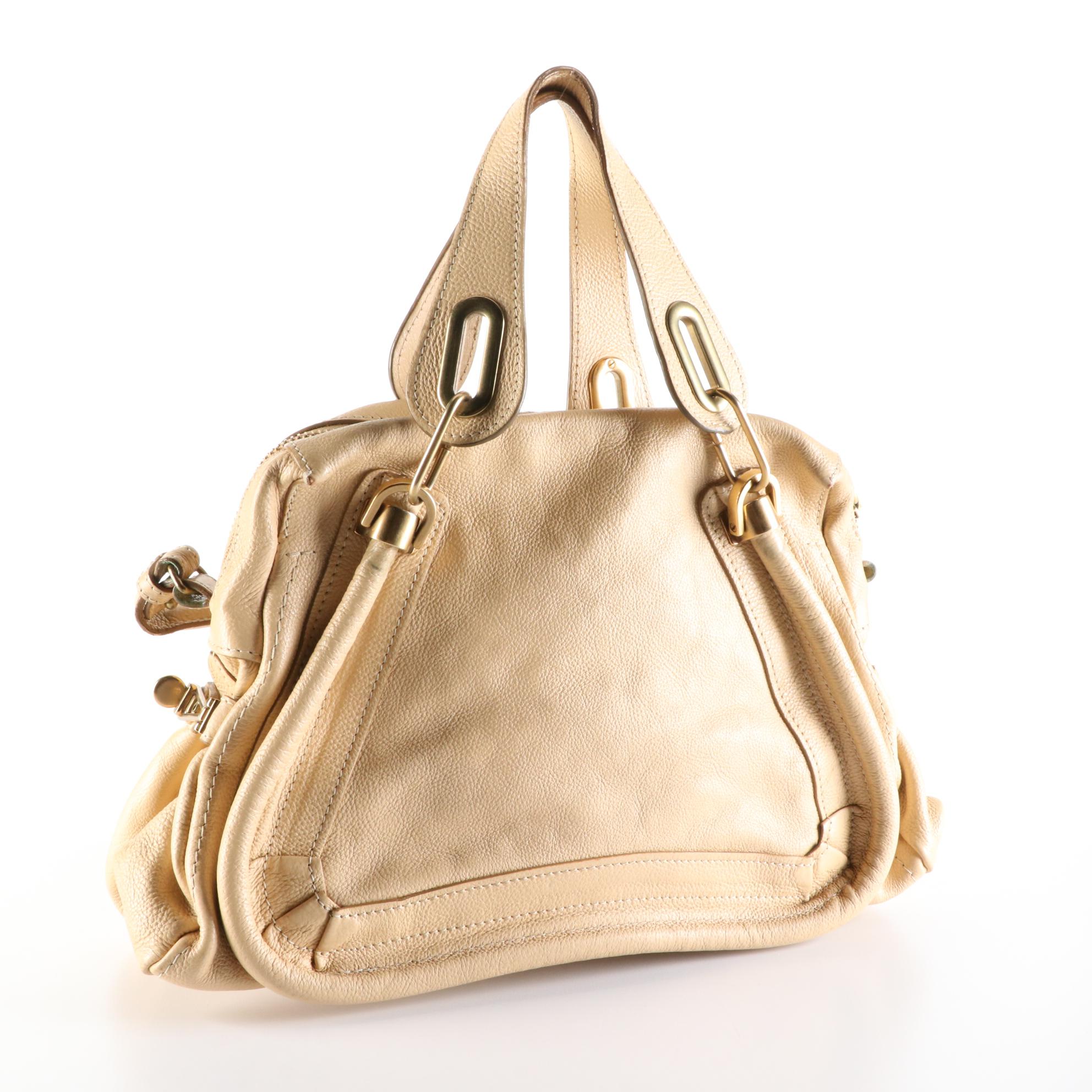 Chloé Medium Paraty Bag in Grain Leather with Shoulder Strap