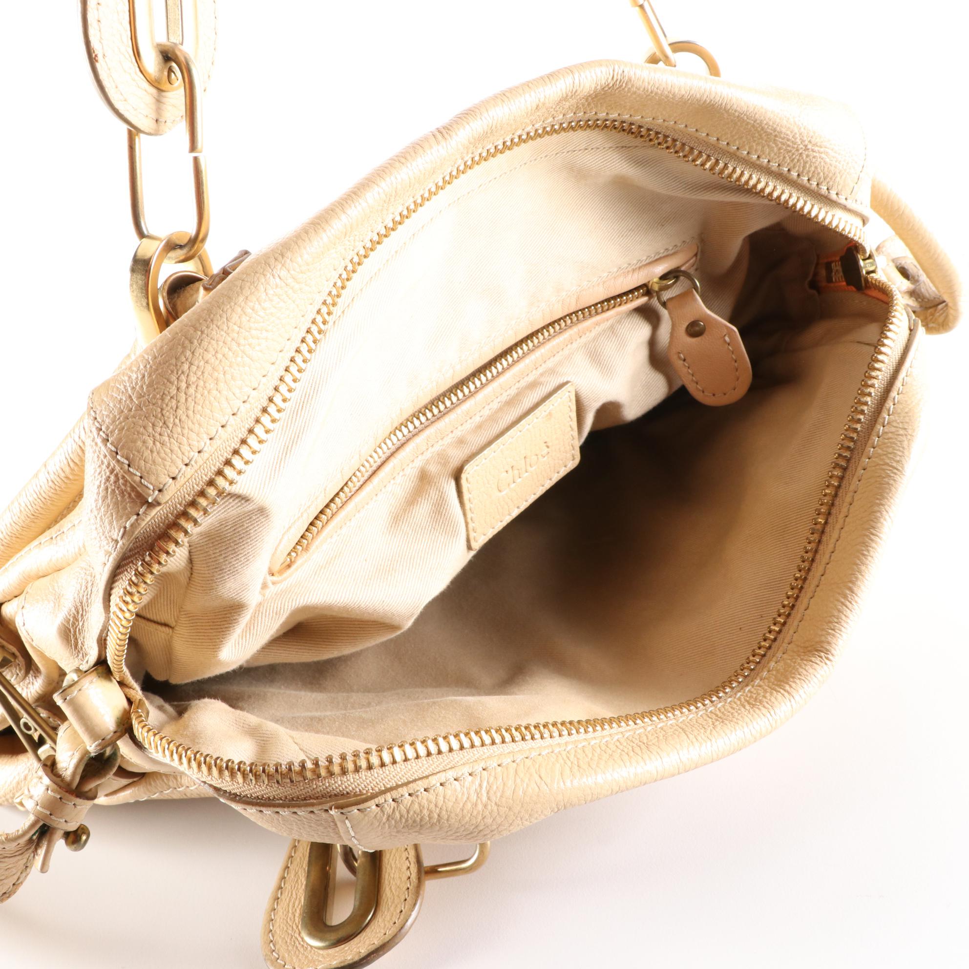 Chloé Medium Paraty Bag in Grain Leather with Shoulder Strap