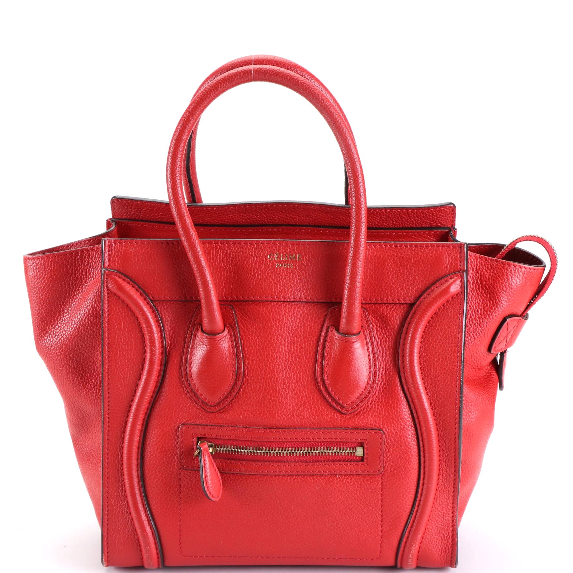 Céline Micro Luggage Tote in Bullhide Calf Leather
