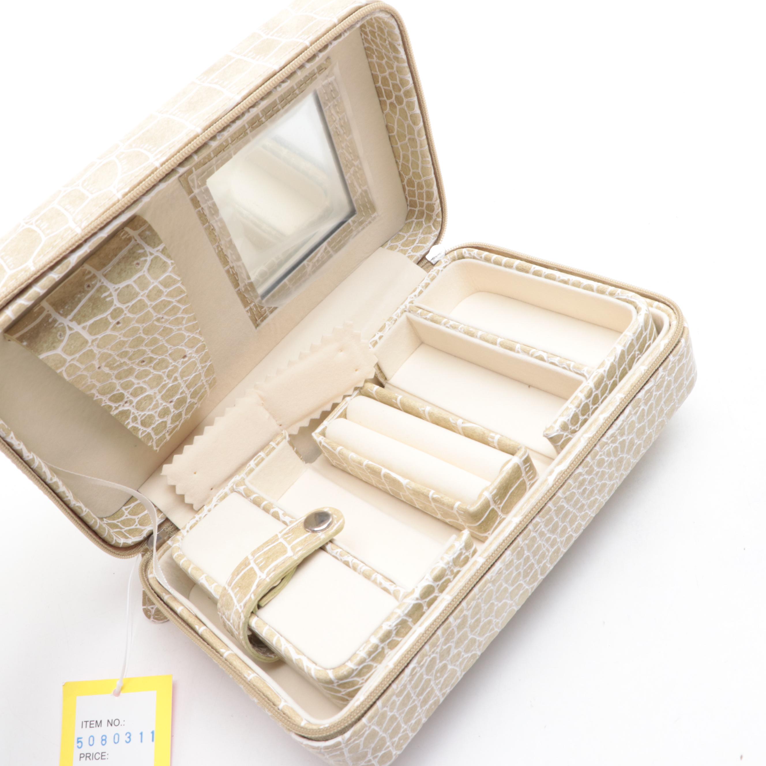 Alten International Alligator Embossed Vinyl Jewelry Cases