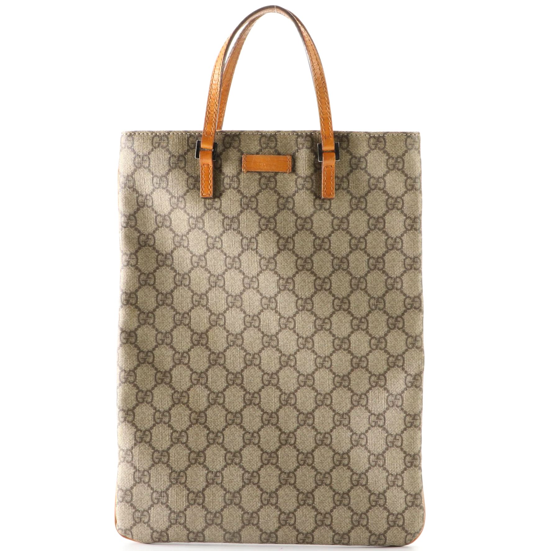 Gucci GG Supreme Canvas Tote with Leather Trim