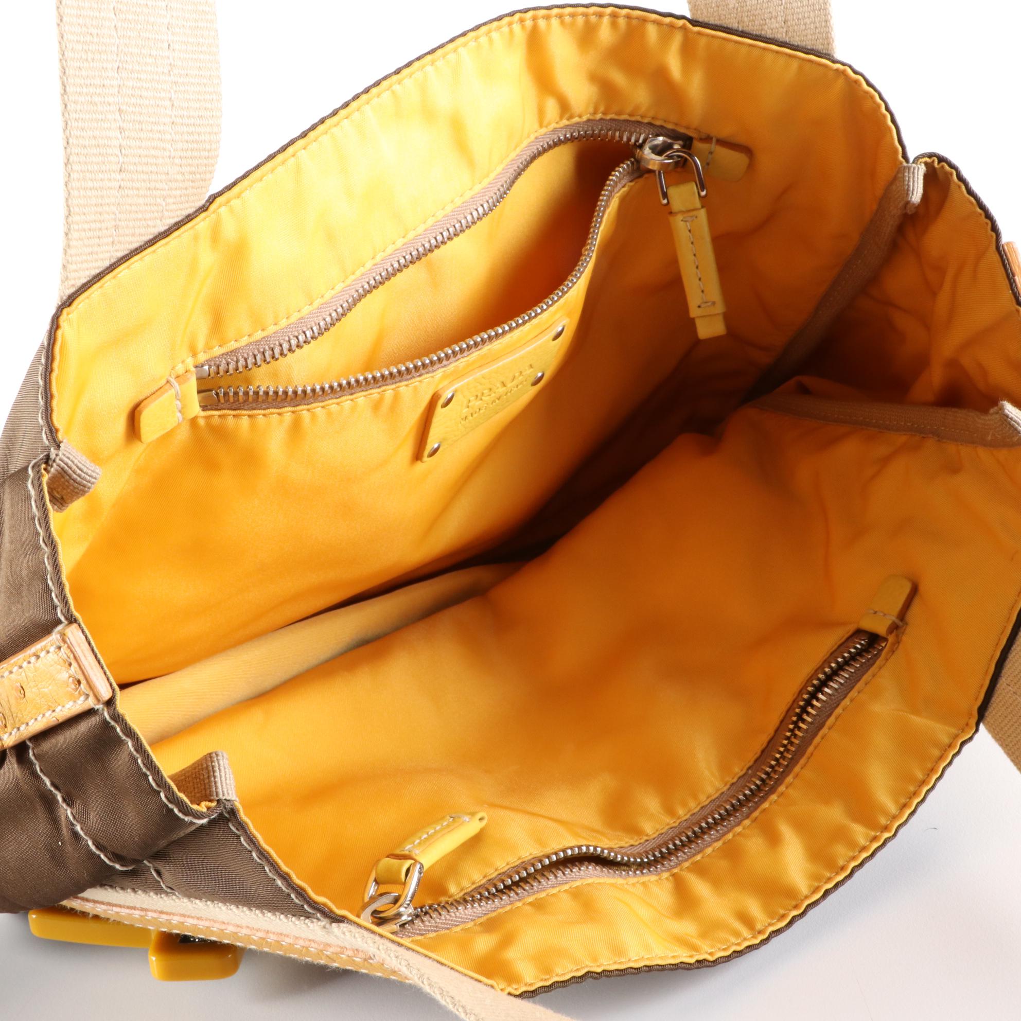 Prada Sailor Boy and More Brooch Tote in Nylon and Ostrich