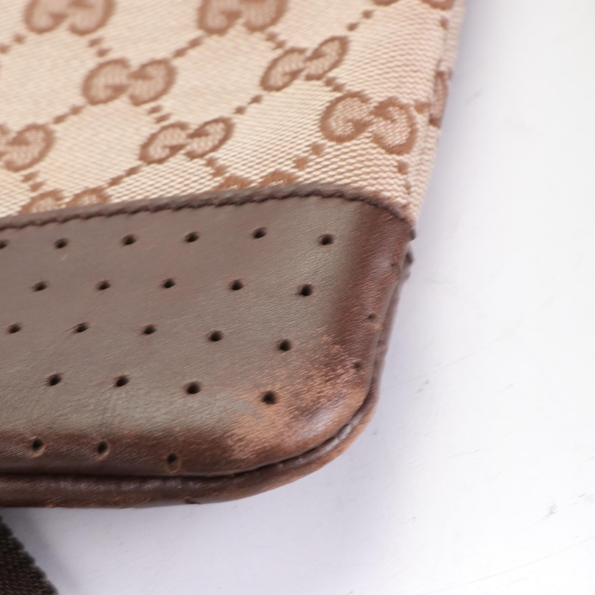 Gucci GG Canvas and Leather Flat Crossbody Bag