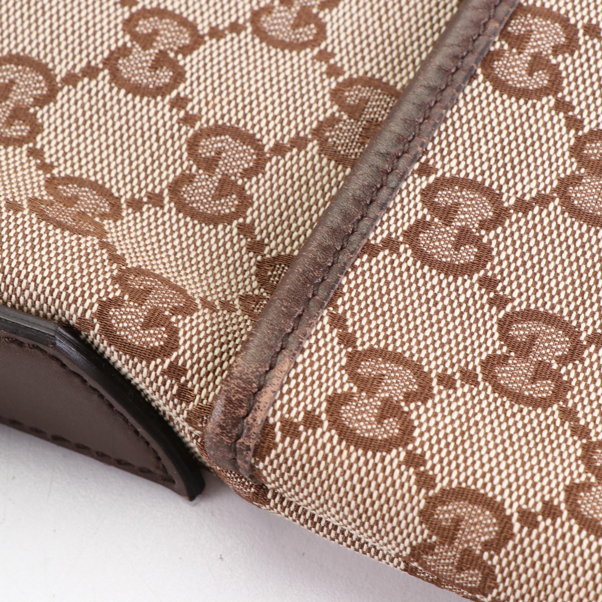 Gucci GG Canvas and Leather Flat Crossbody Bag