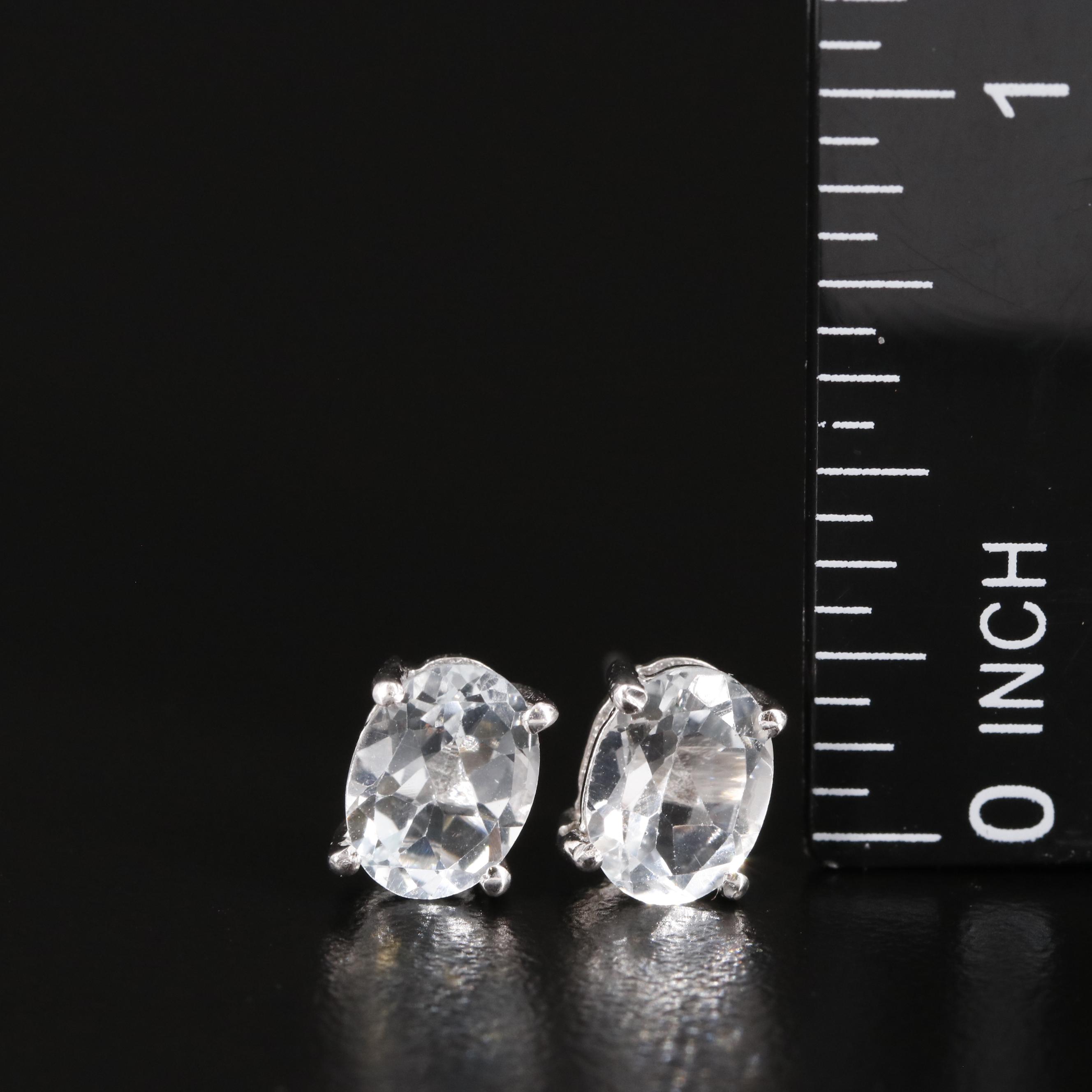 Sterling Topaz Stud Earrings