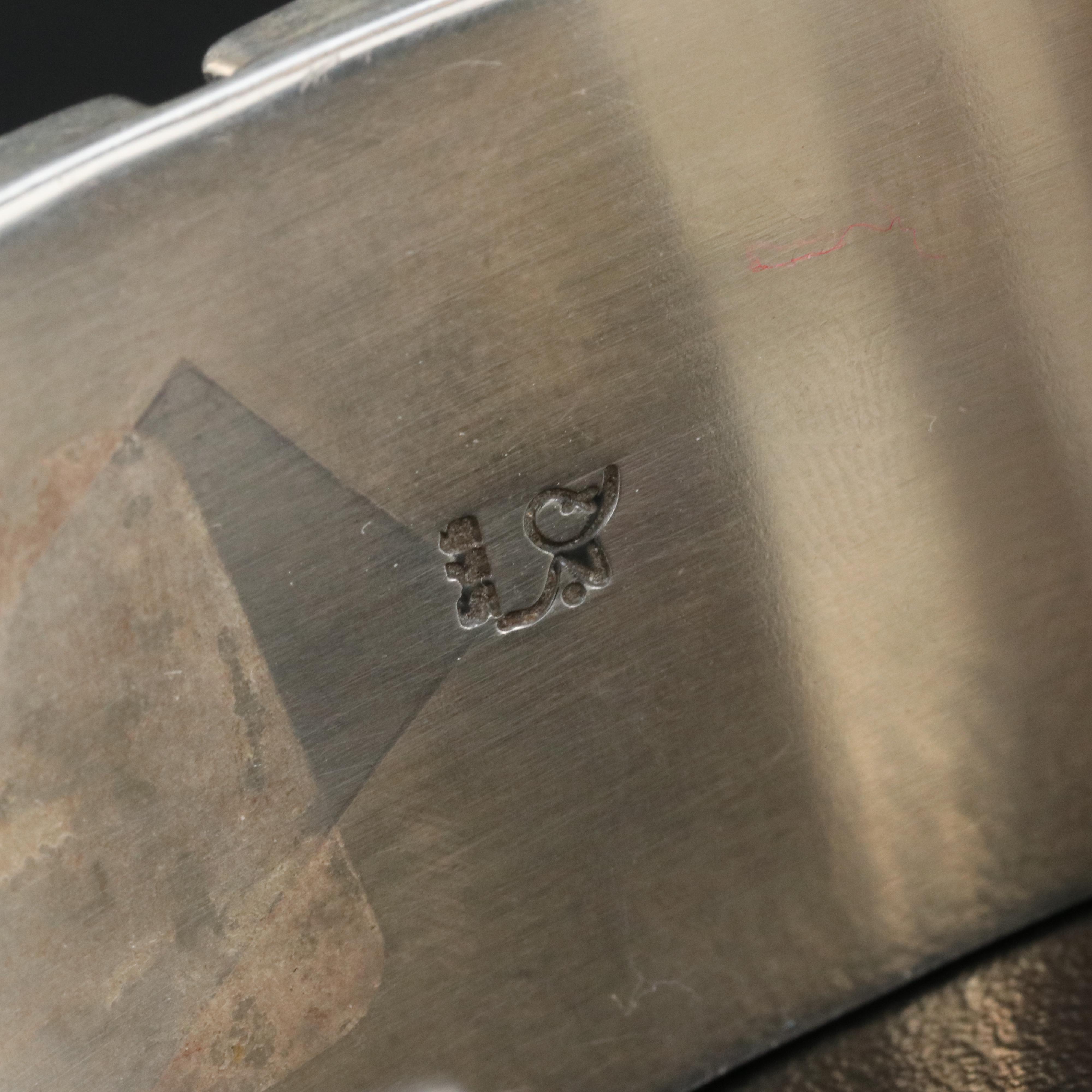 Western Signed Sterling Turquoise and Faux Turquoise Cuff