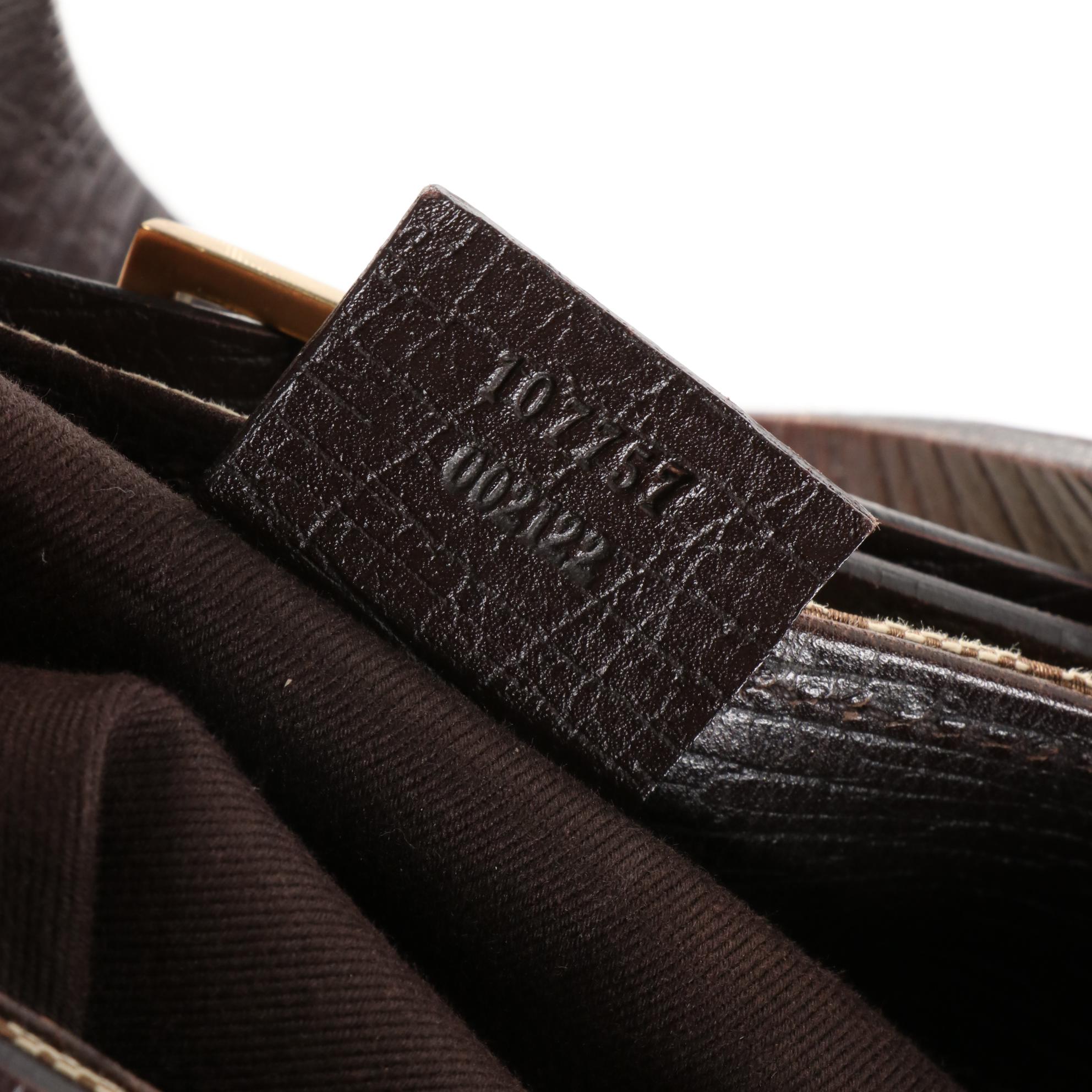 Gucci Buckle Tote in GG Canvas and Embossed Leather