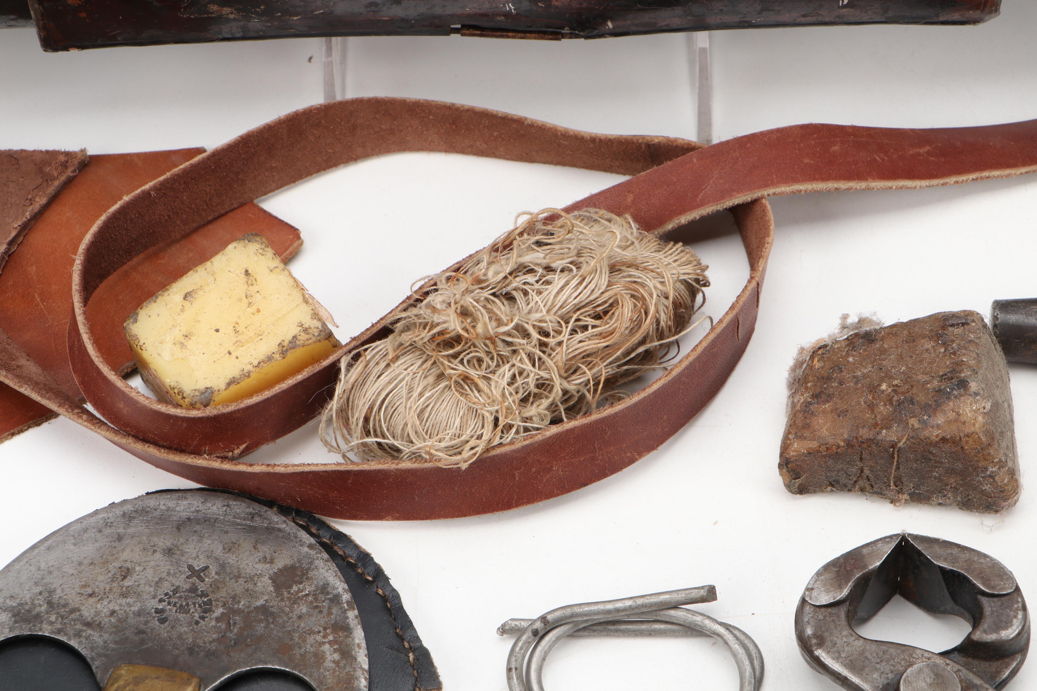 Cobblers Hand Tools, Hammers and Supplies With Case