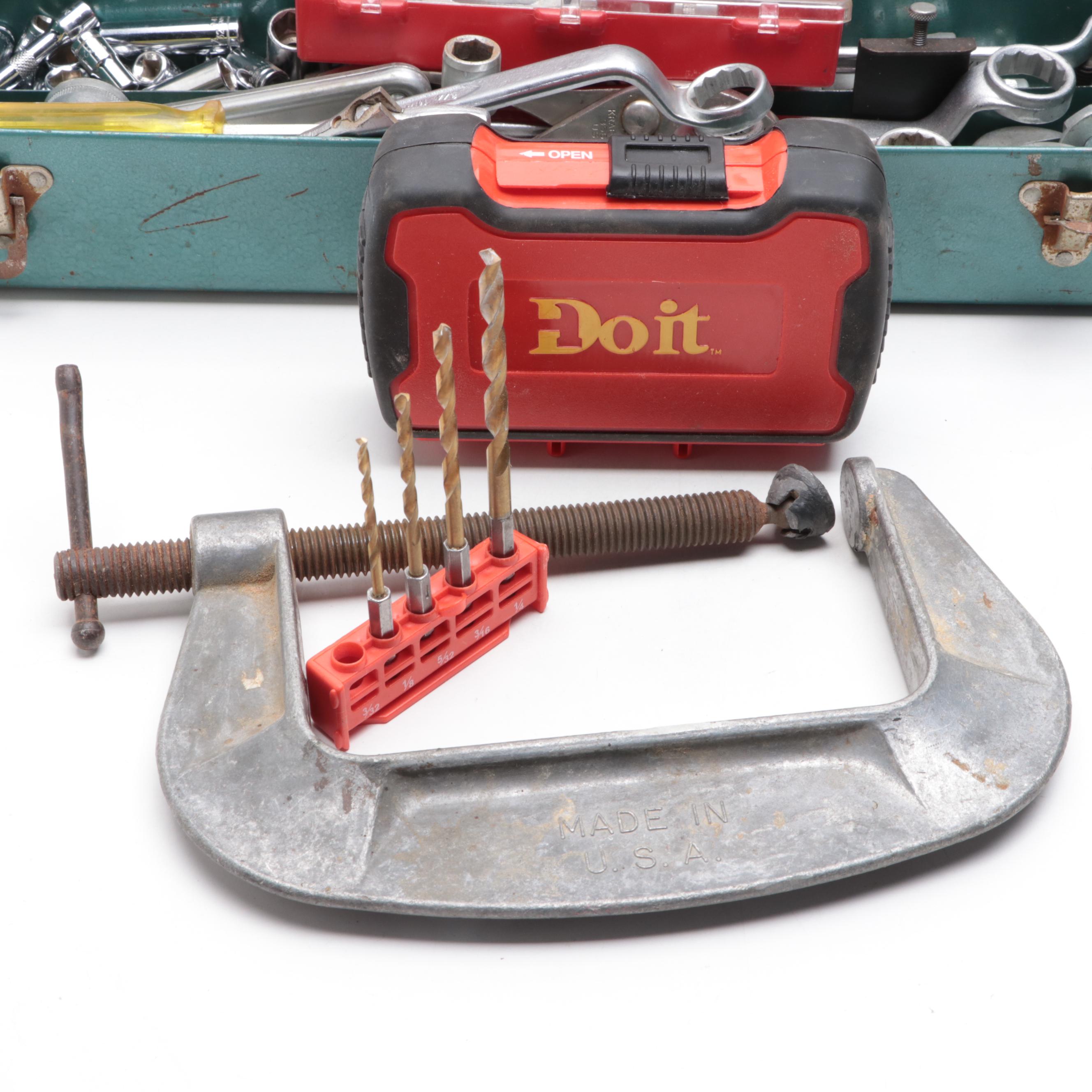 Black + Decker Orbital Sander With Socket Wrenches, Drill Bits, and More Tools