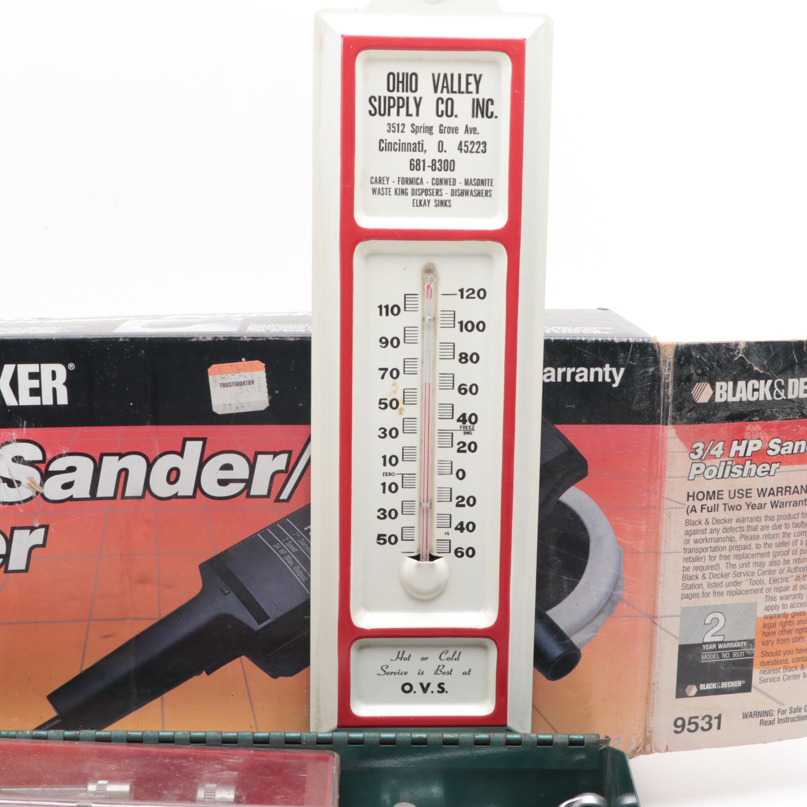 Black + Decker Orbital Sander With Socket Wrenches, Drill Bits, and More Tools