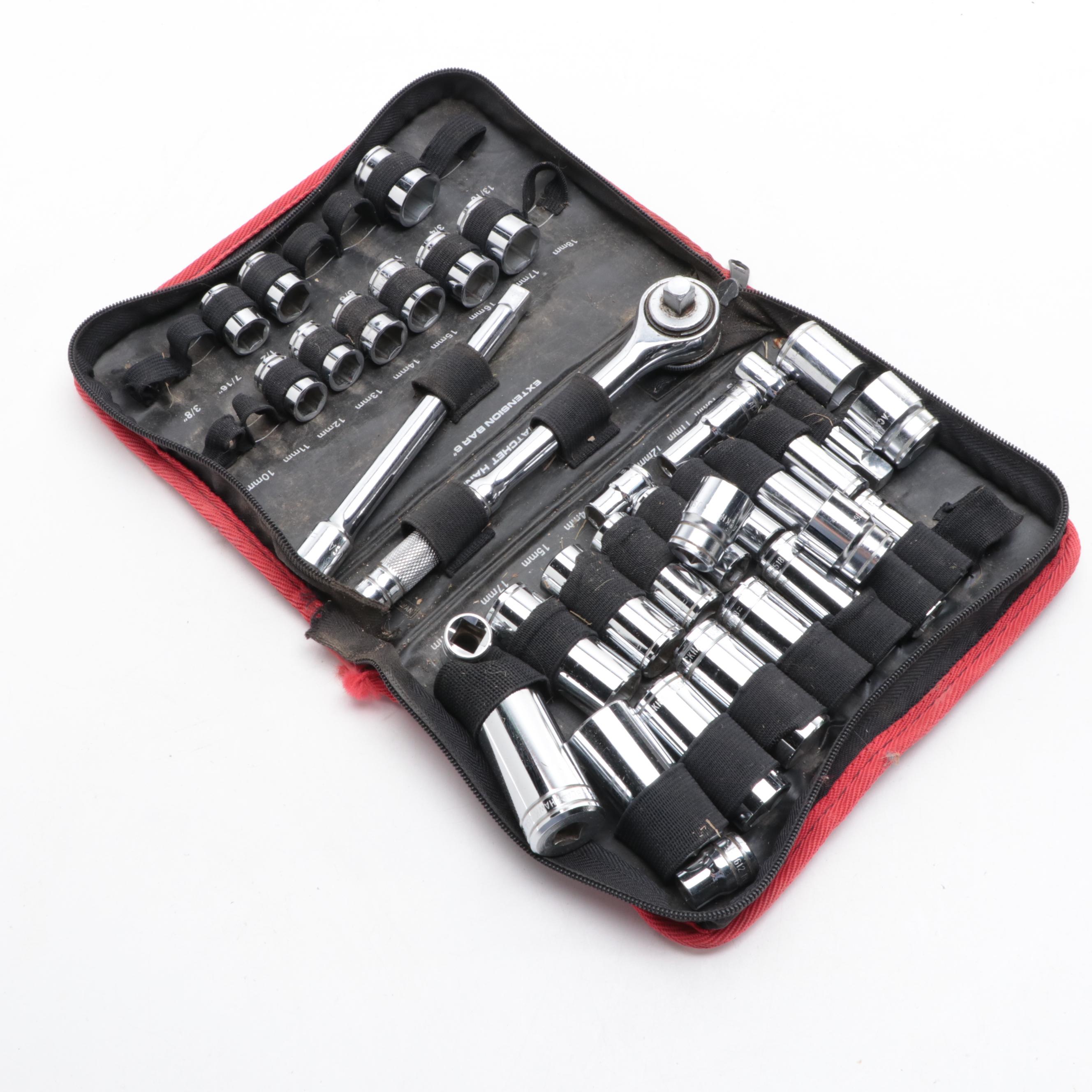 Black + Decker Orbital Sander With Socket Wrenches, Drill Bits, and More Tools