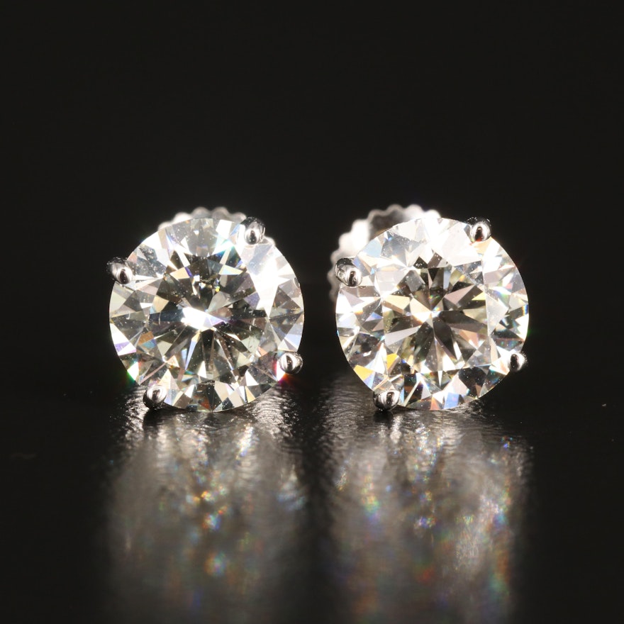 Platinum 3.33 CTW Lab Grown Diamond Stud Earrings