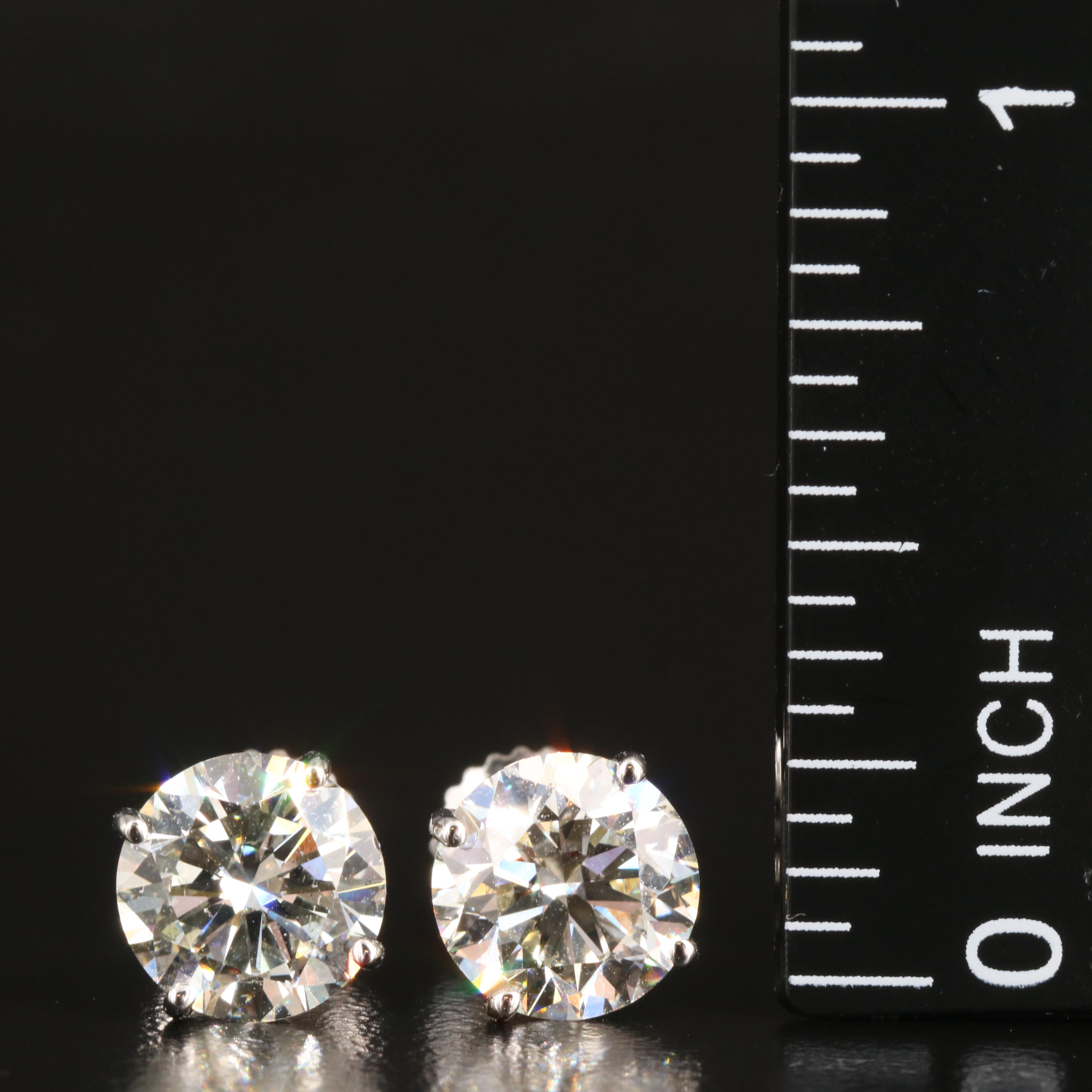 Platinum 3.33 CTW Lab Grown Diamond Stud Earrings