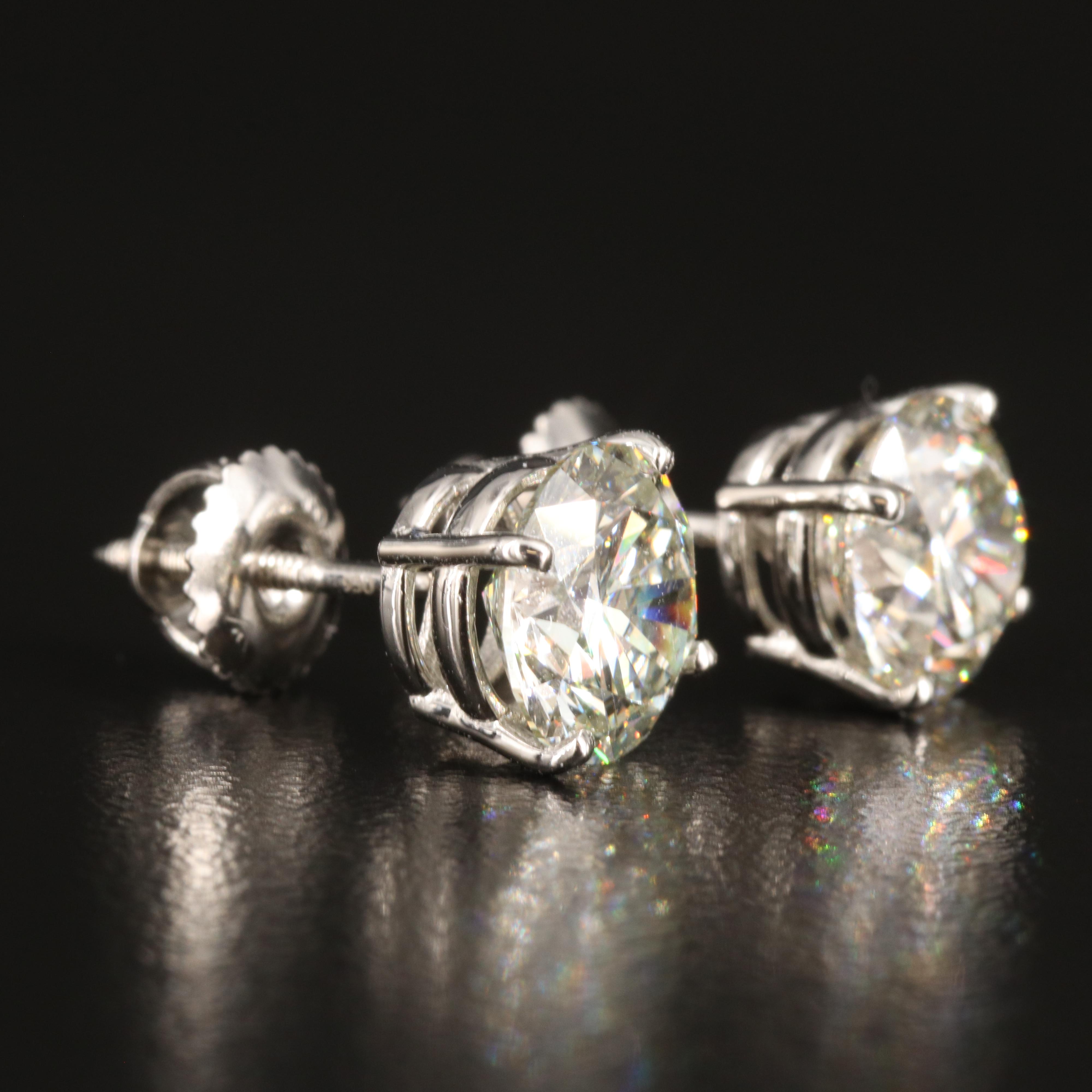 Platinum 3.33 CTW Lab Grown Diamond Stud Earrings