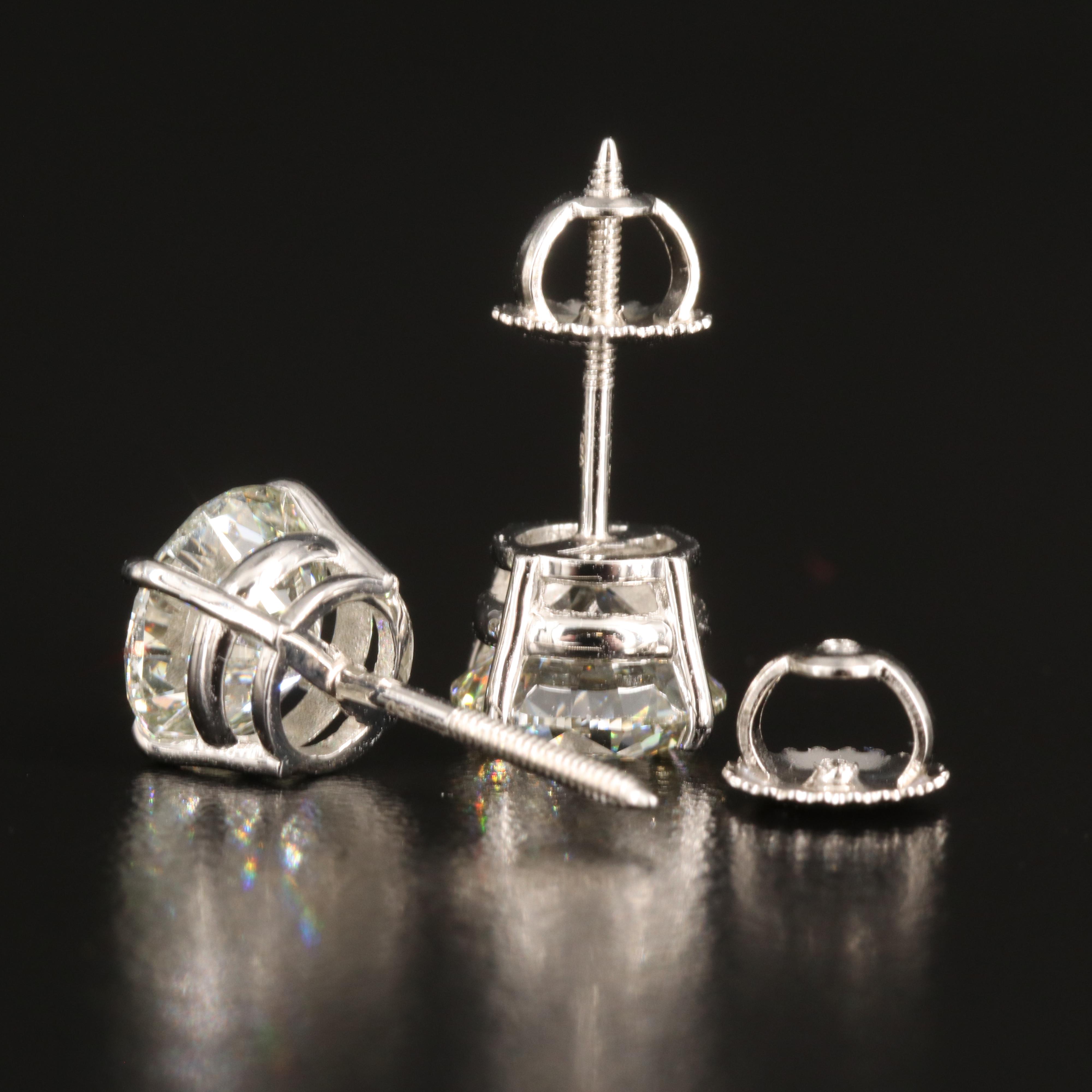 Platinum 3.33 CTW Lab Grown Diamond Stud Earrings