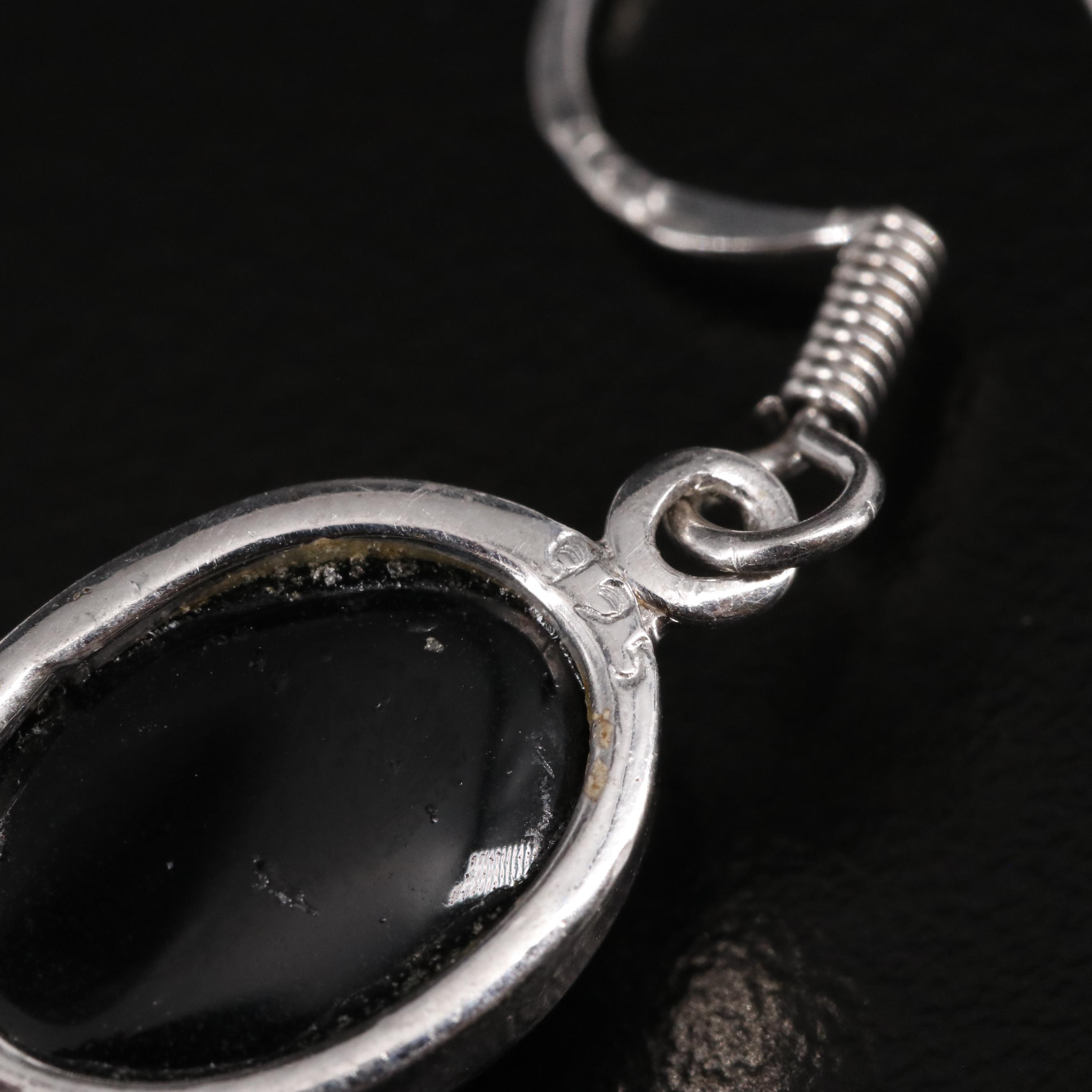 Sterling Black Onyx Dangle Earrings