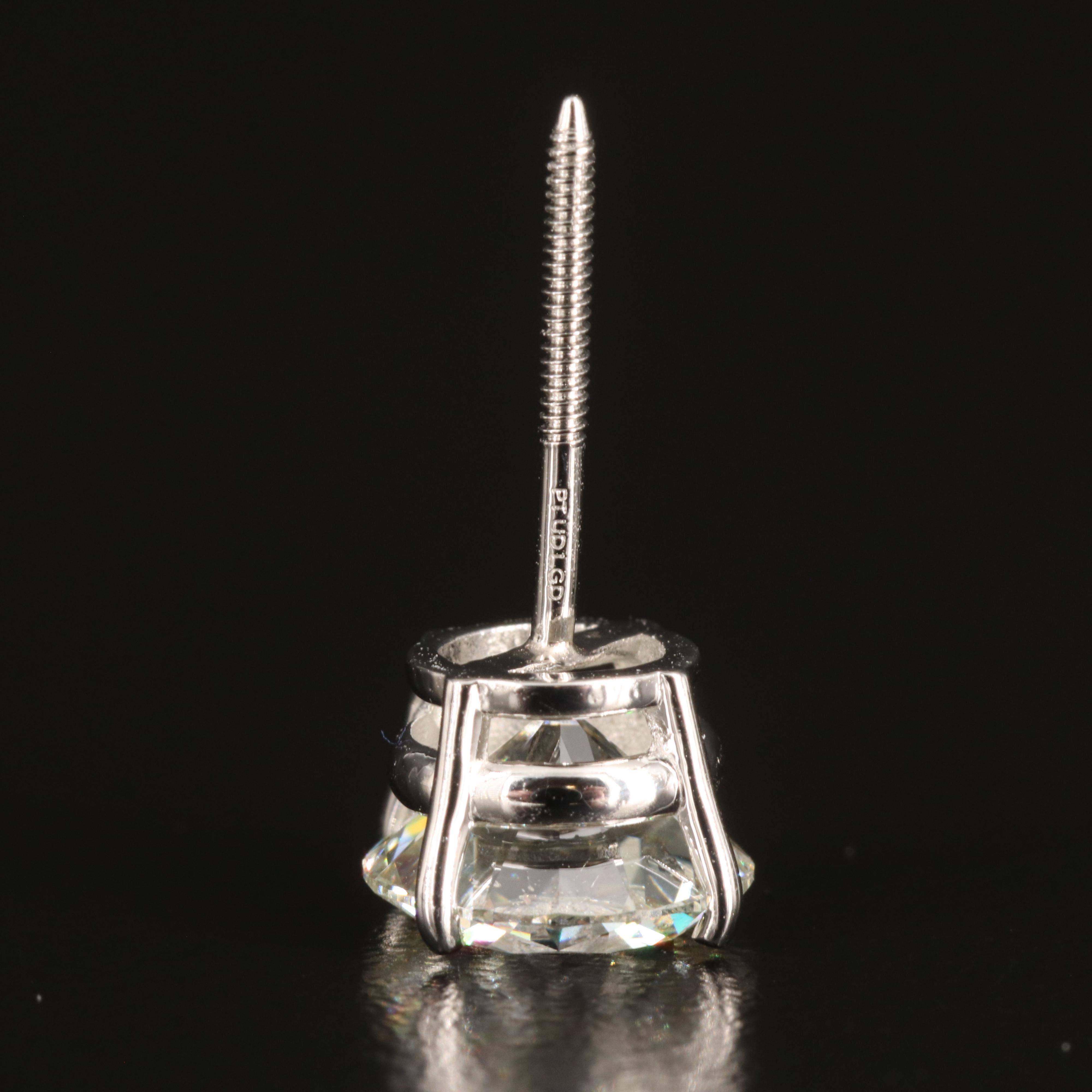 Platinum 3.33 CTW Lab Grown Diamond Stud Earrings