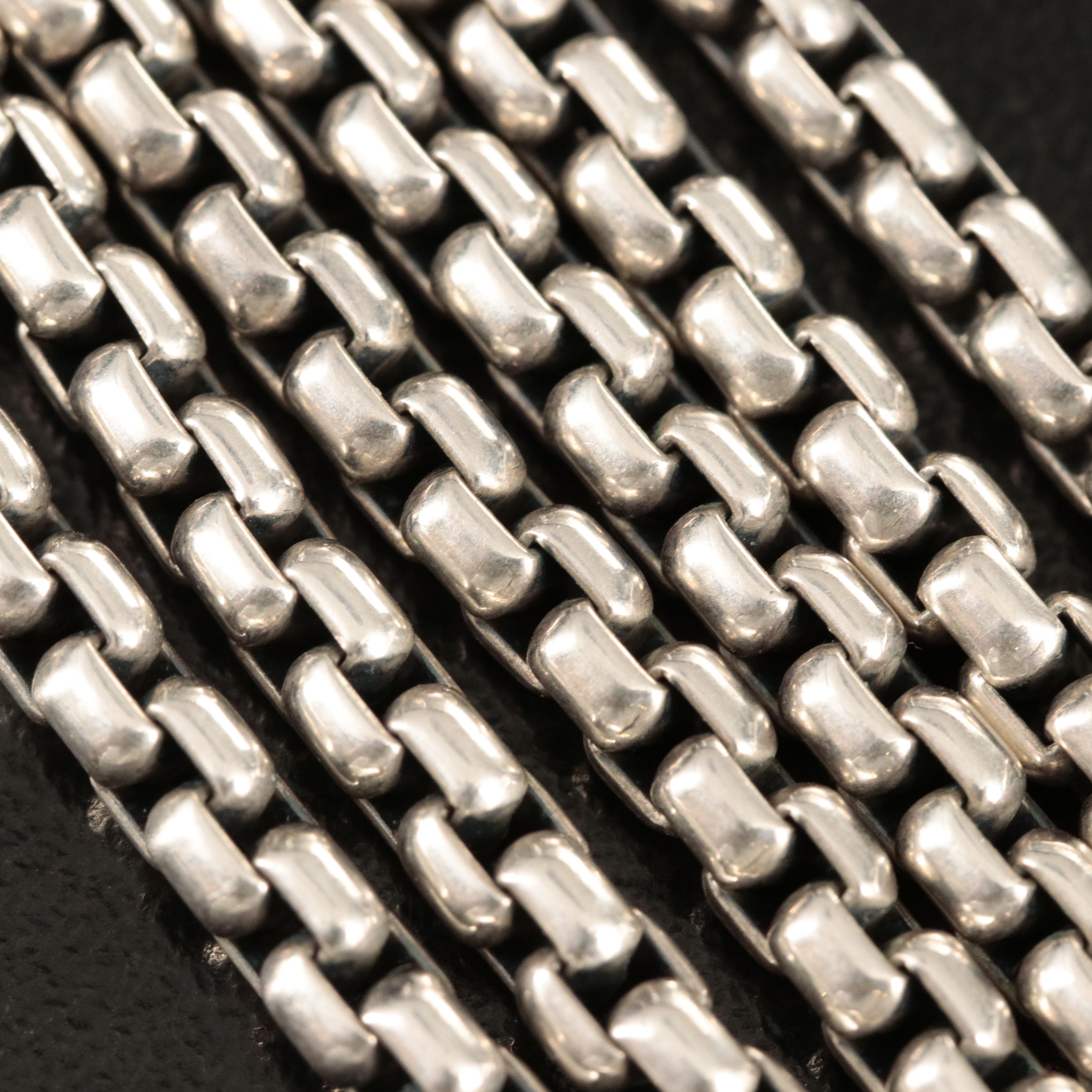 David Yurman Sterling Triple Strand Box Necklace