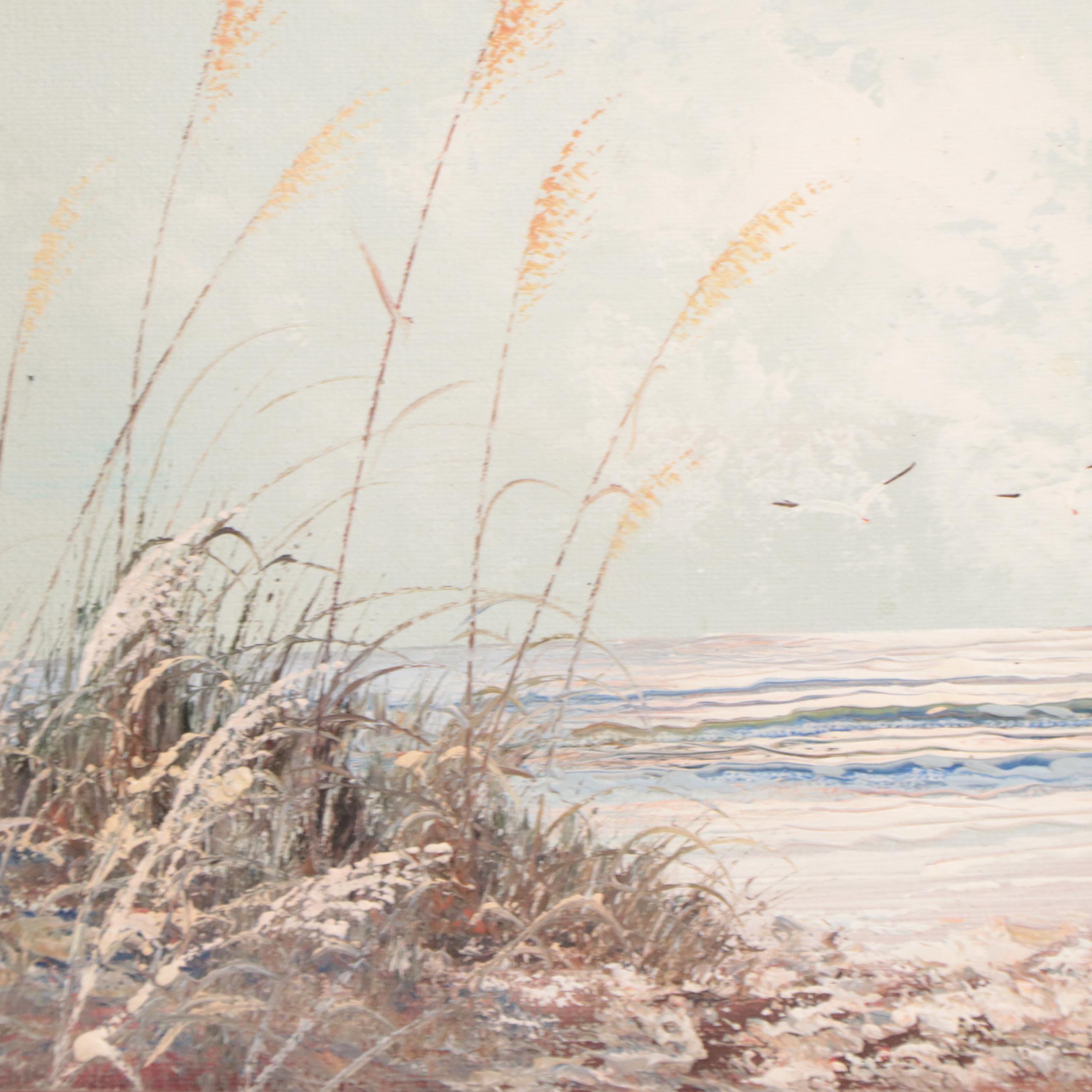 Beach Landscape Oil Paintings, Circa 1970