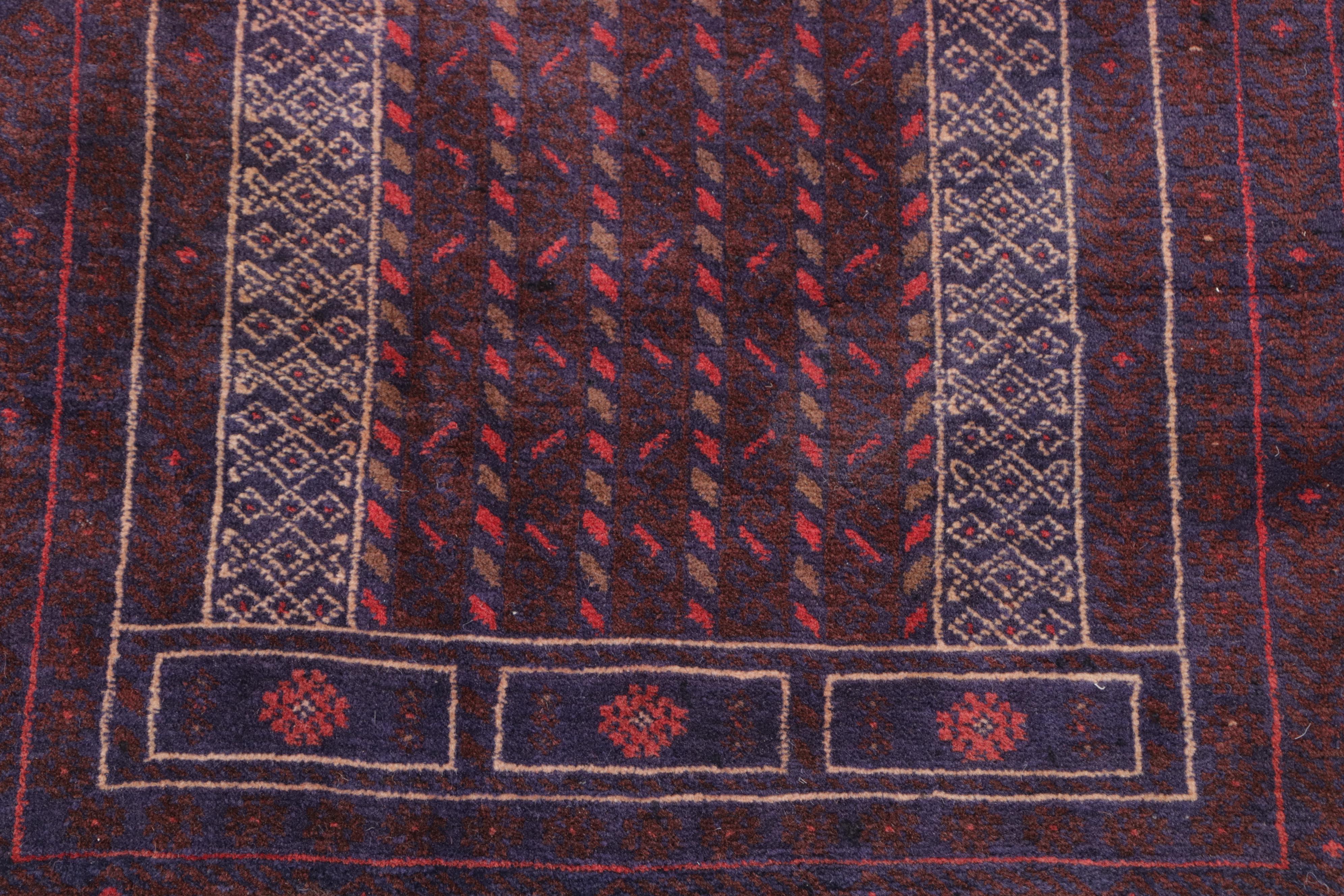 2'10 x 4'6 Hand-Knotted Afghan Baluch Accent Rug
