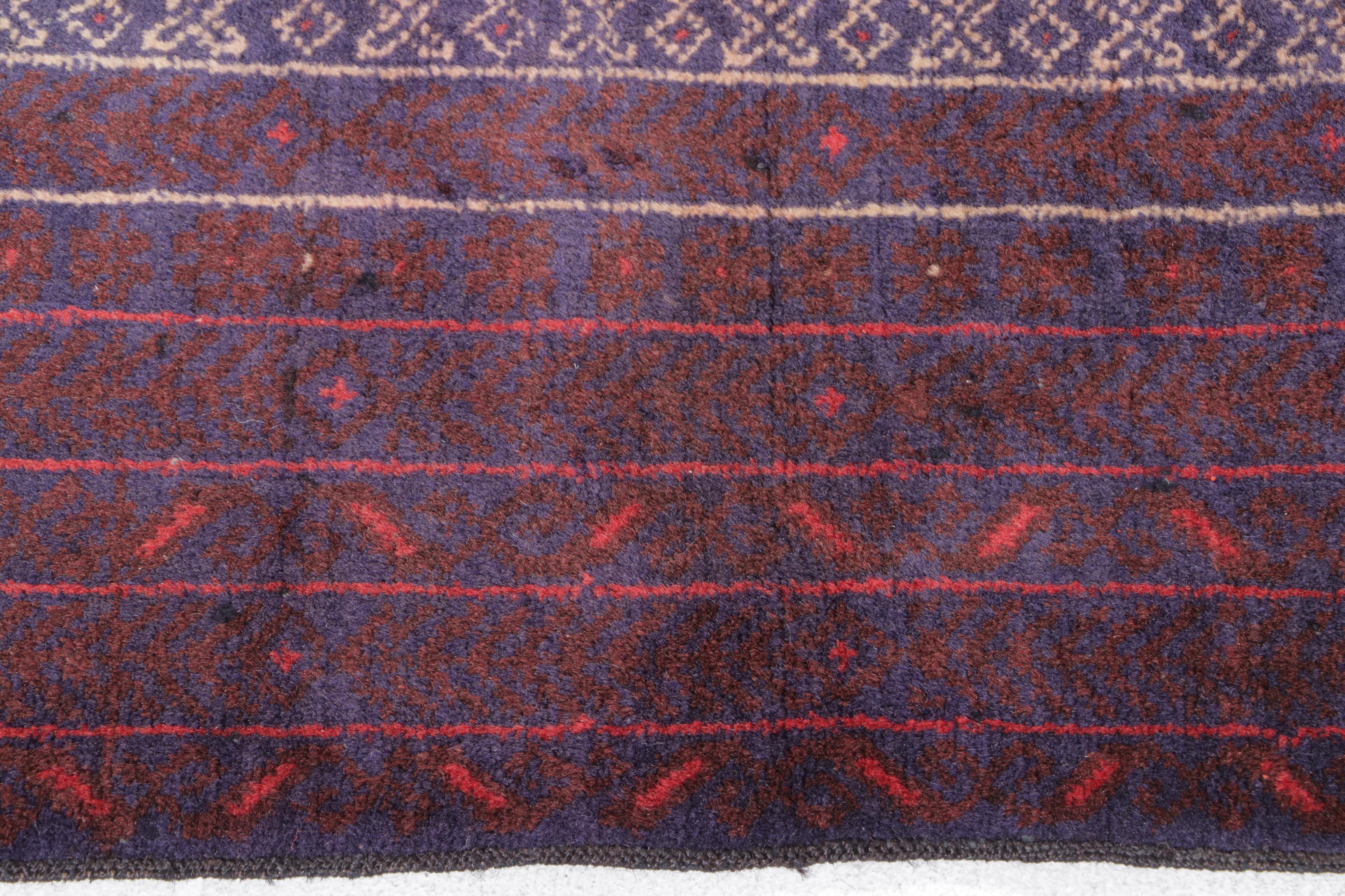 2'10 x 4'6 Hand-Knotted Afghan Baluch Accent Rug