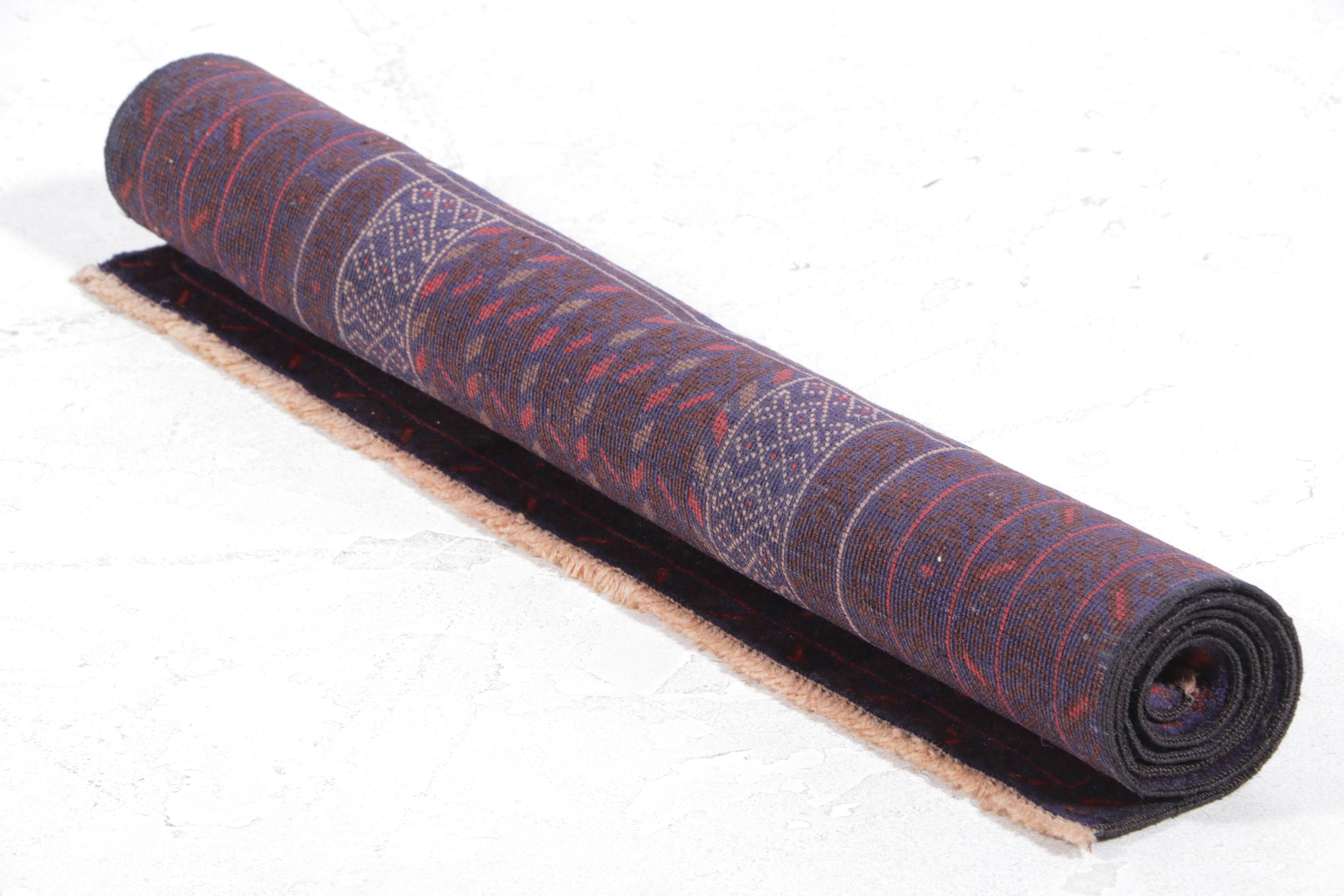 2'10 x 4'6 Hand-Knotted Afghan Baluch Accent Rug