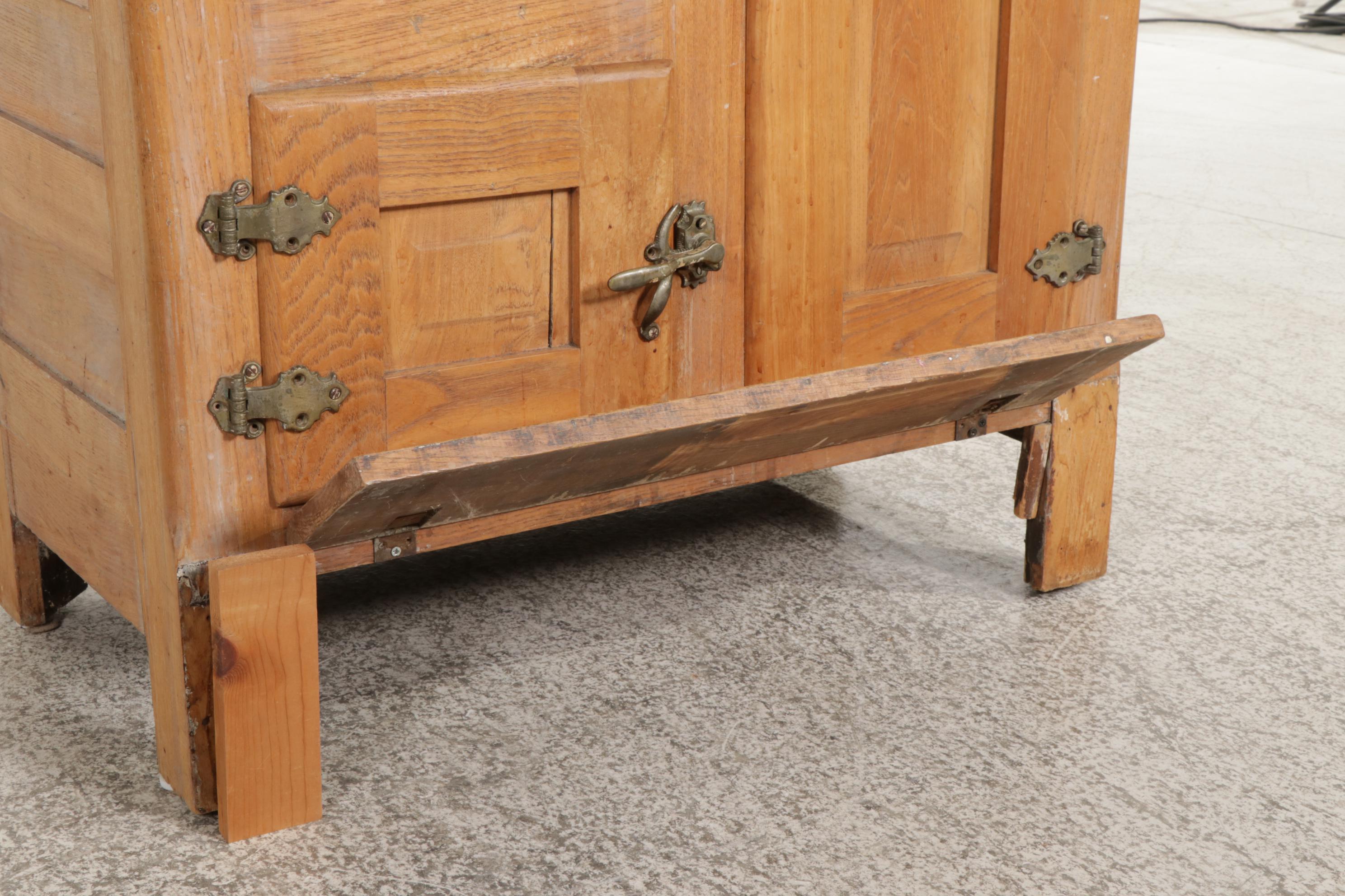 Gibson Refrigerator Co. Brass-Mounted Oak Ice Box, circa 1900