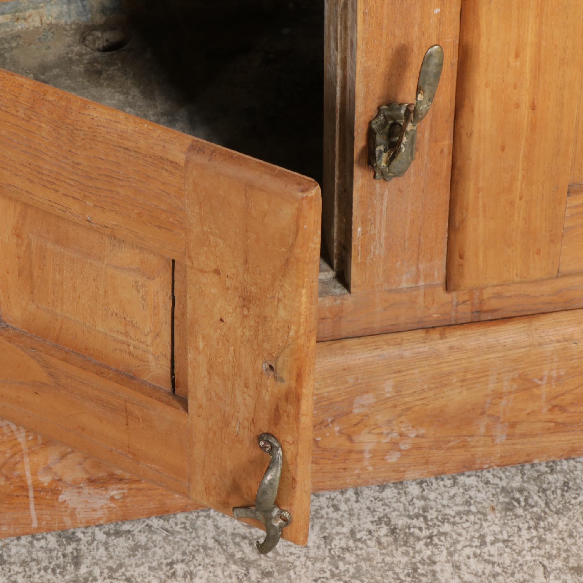 Gibson Refrigerator Co. Brass-Mounted Oak Ice Box, circa 1900