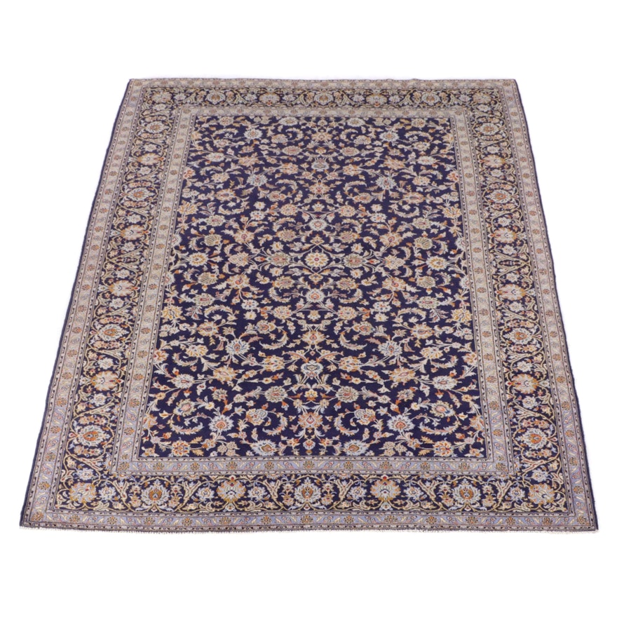 10'2 x 14'11 Hand-Knotted Persian Kashan Room Sized Rug