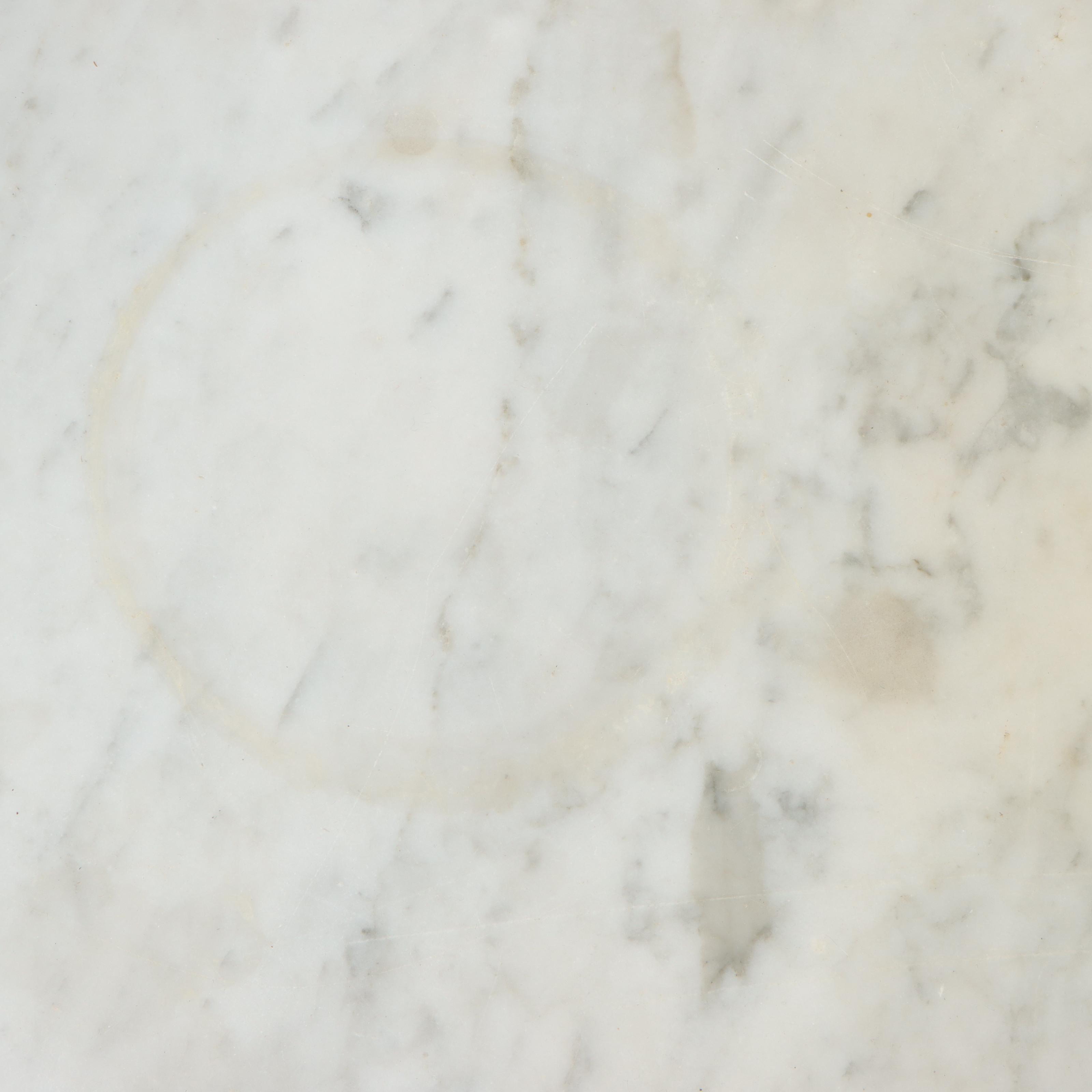 Victorian Walnut, Burl Walnut, and White Marble Side Table, Late 19th Century