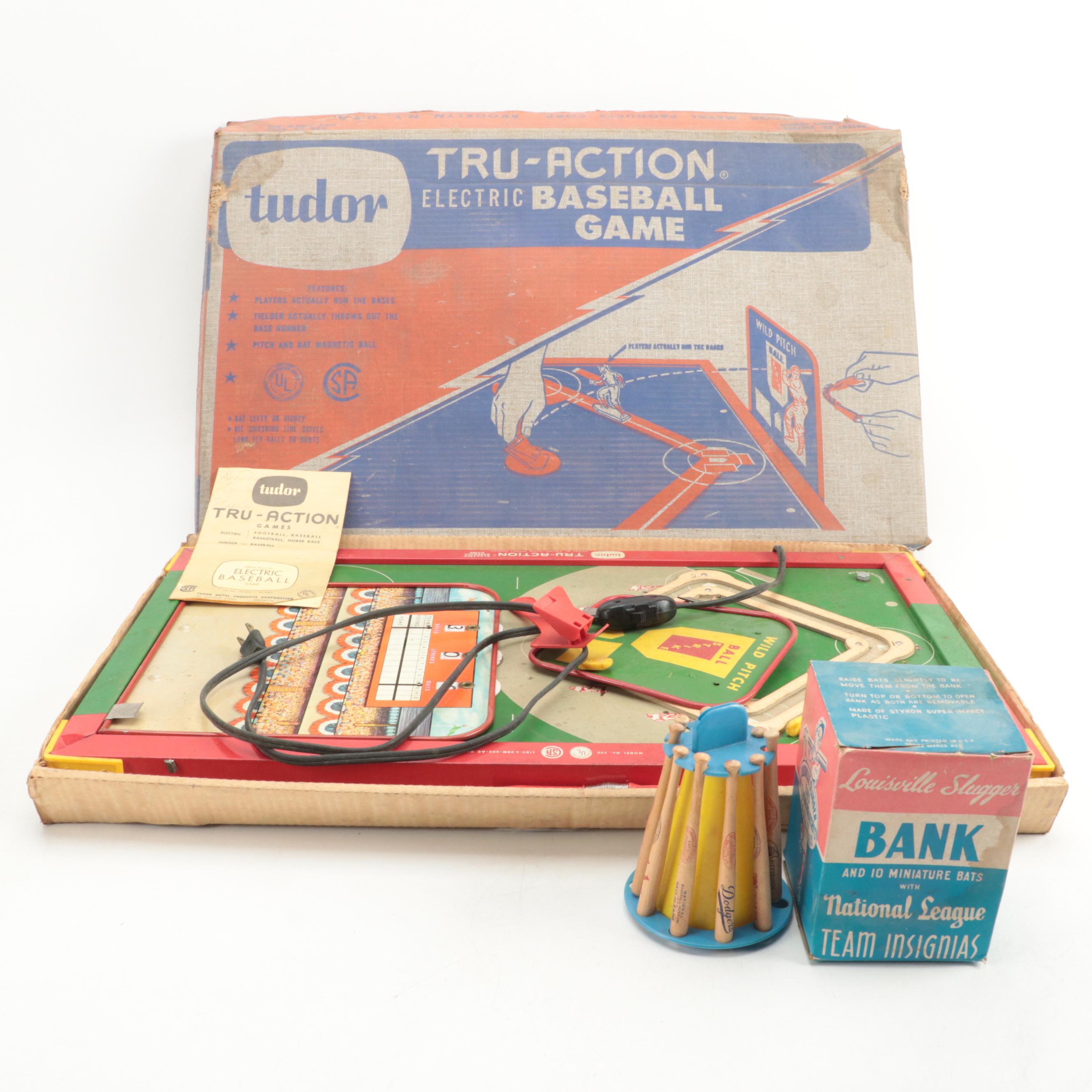 Tudor Tru Action Electric Baseball Game with Louisville Slugger Bank