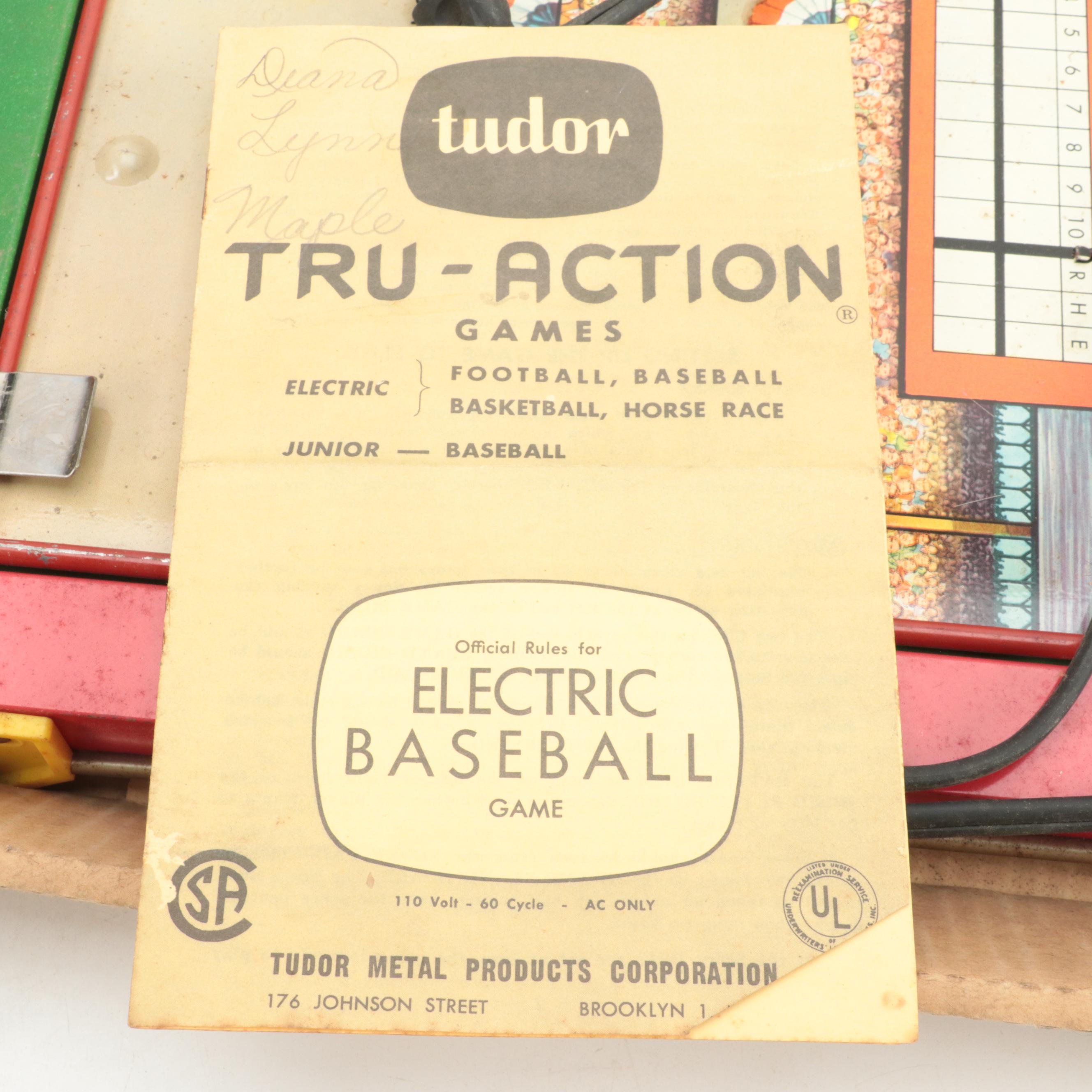 Tudor Tru Action Electric Baseball Game with Louisville Slugger Bank